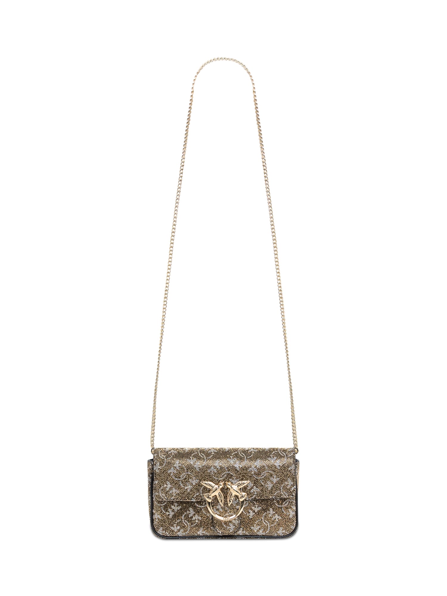 Shop Pinko Love One Pocket Bag In Bronzo/oro-oro