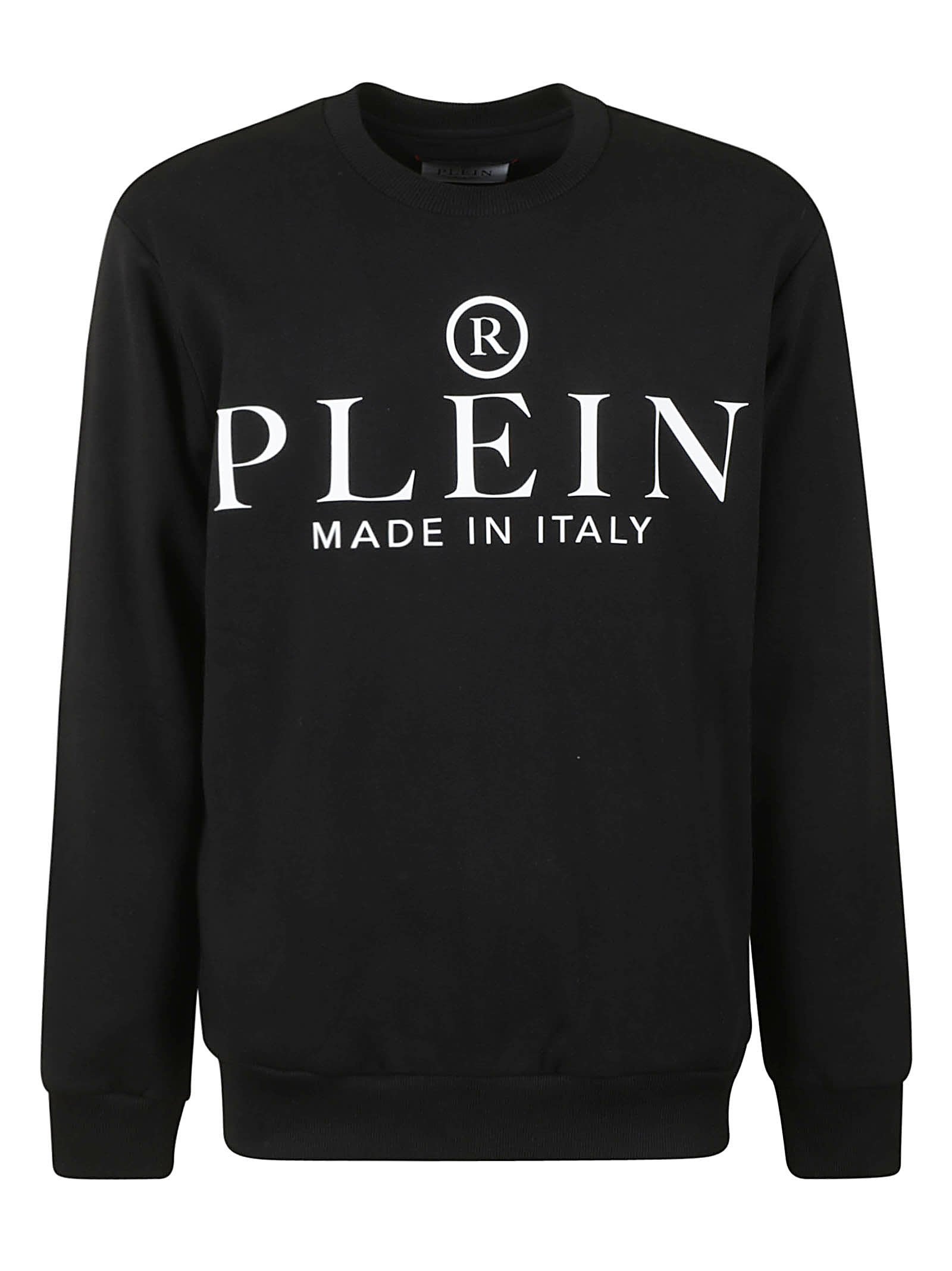 PHILIPP PLEIN LOGO PRINT RIBBED SWEATSHIRT