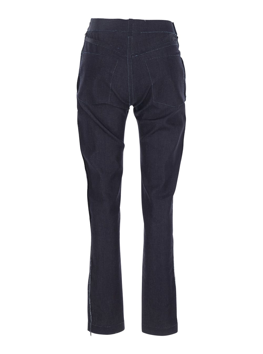 Marni Black Jeans With Tareped Leg And Raw-cut Finish In Denim Woman In Black