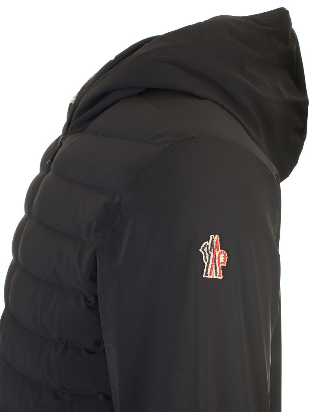 Shop Moncler Padded Zip-up Sweatshirt In Black