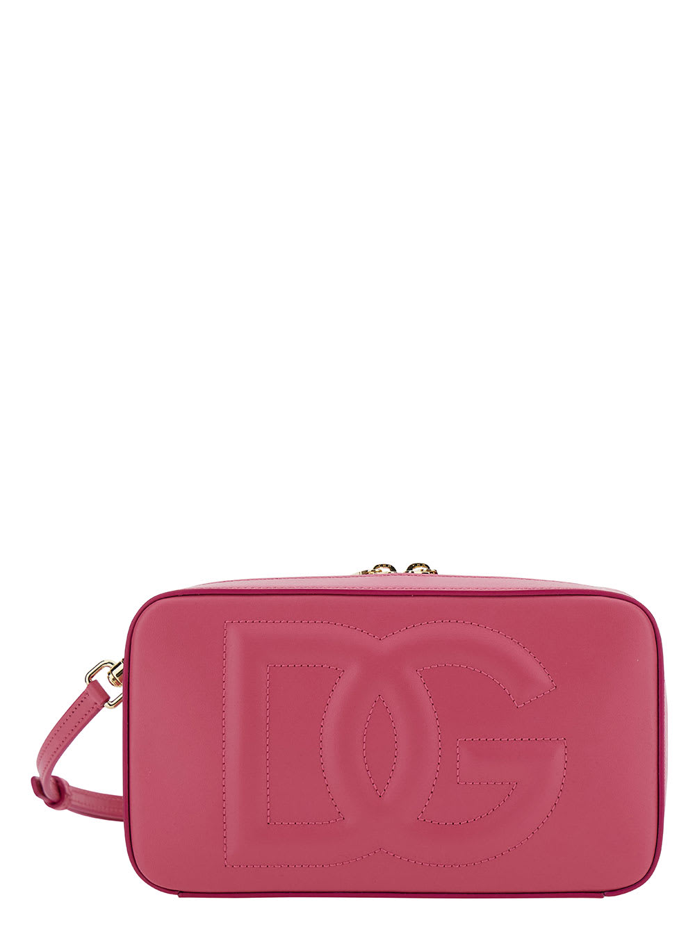 Dolce & Gabbana Pink Shoulder Bag With Quilted Dg Logo In Leather Woman