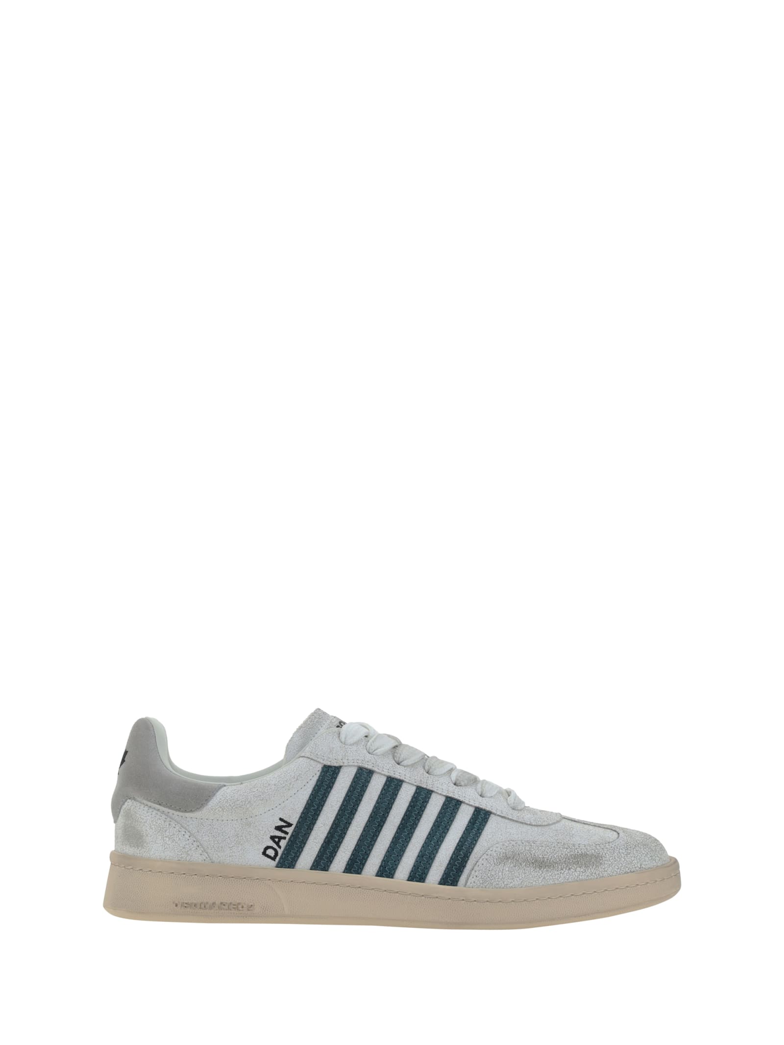 Shop Dsquared2 Boxer Sneakers In Bianco+verde+grigio