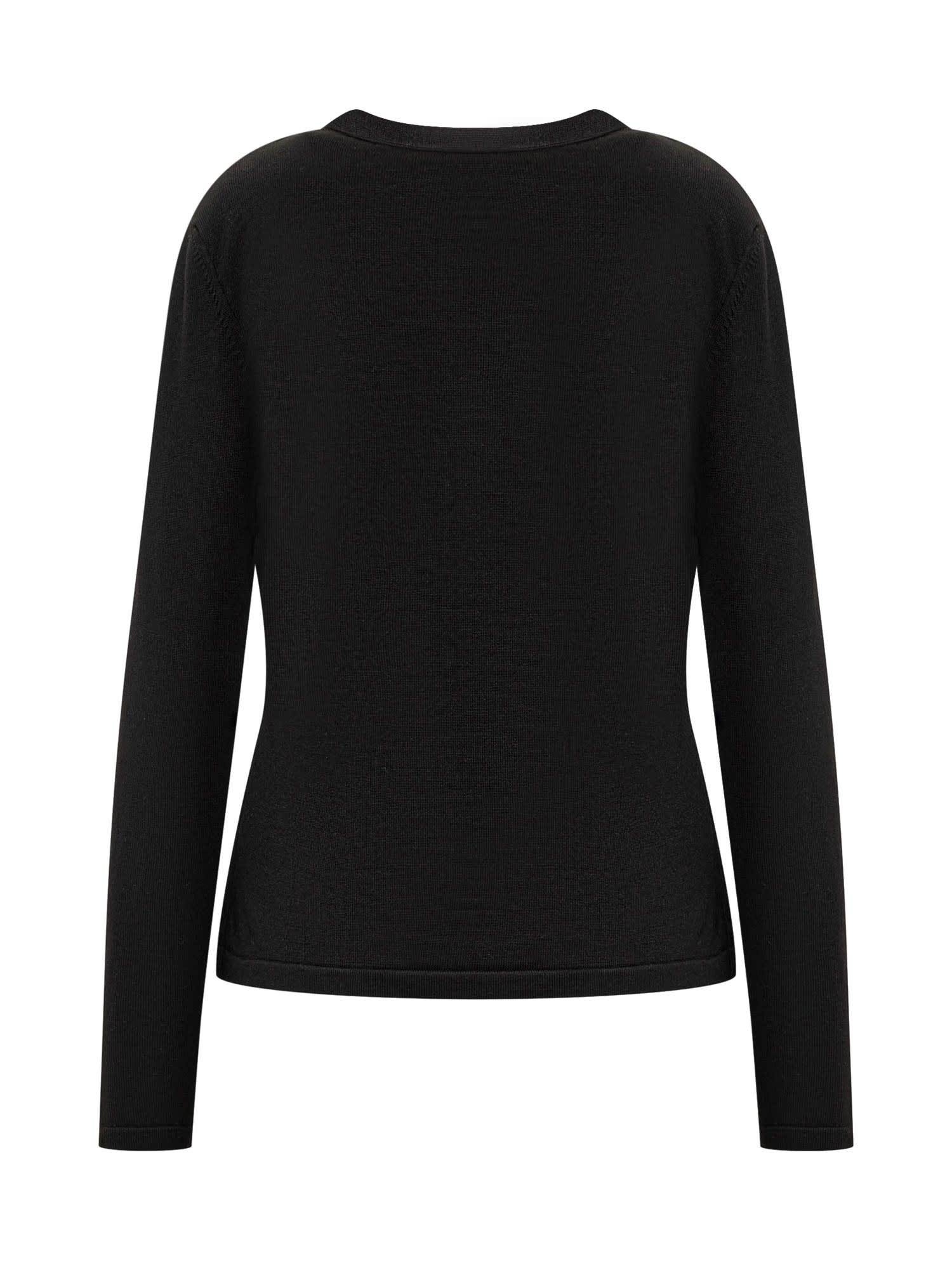 Shop Alberta Ferretti Merino Wool Sweater In Fantasia Nero