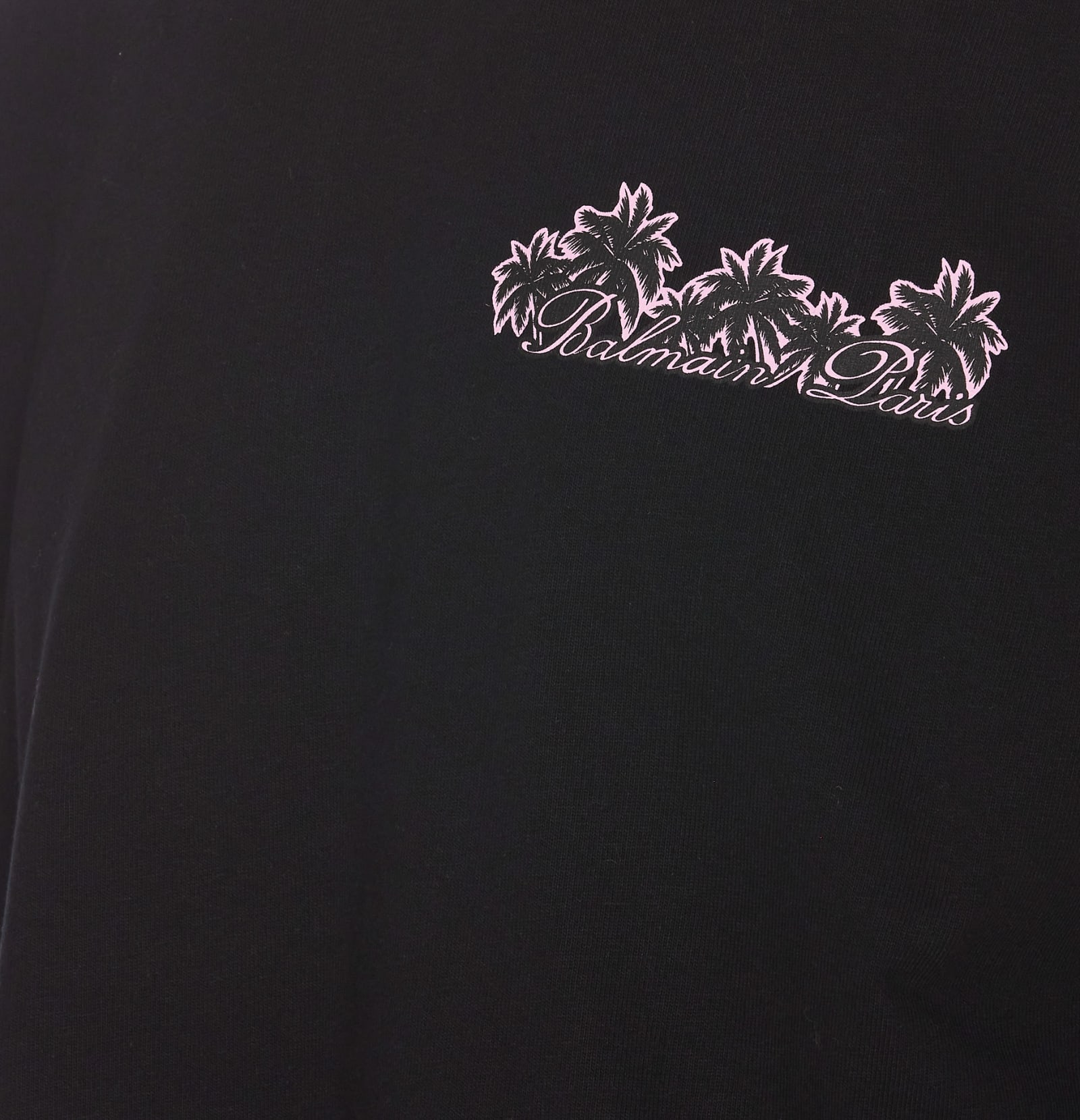 Shop Balmain Club  Signature T-shirt In Black