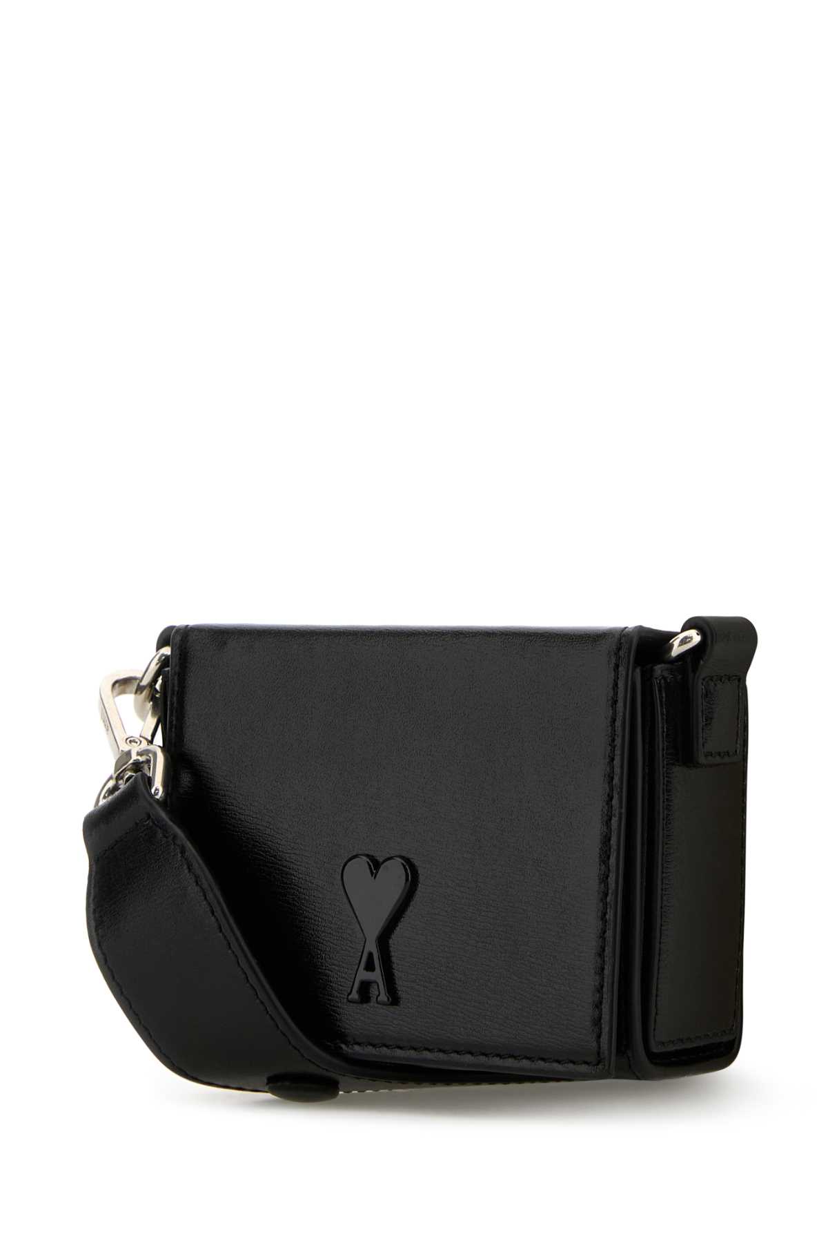 Shop Ami Alexandre Mattiussi Black Leather Nana Shoulder Bag