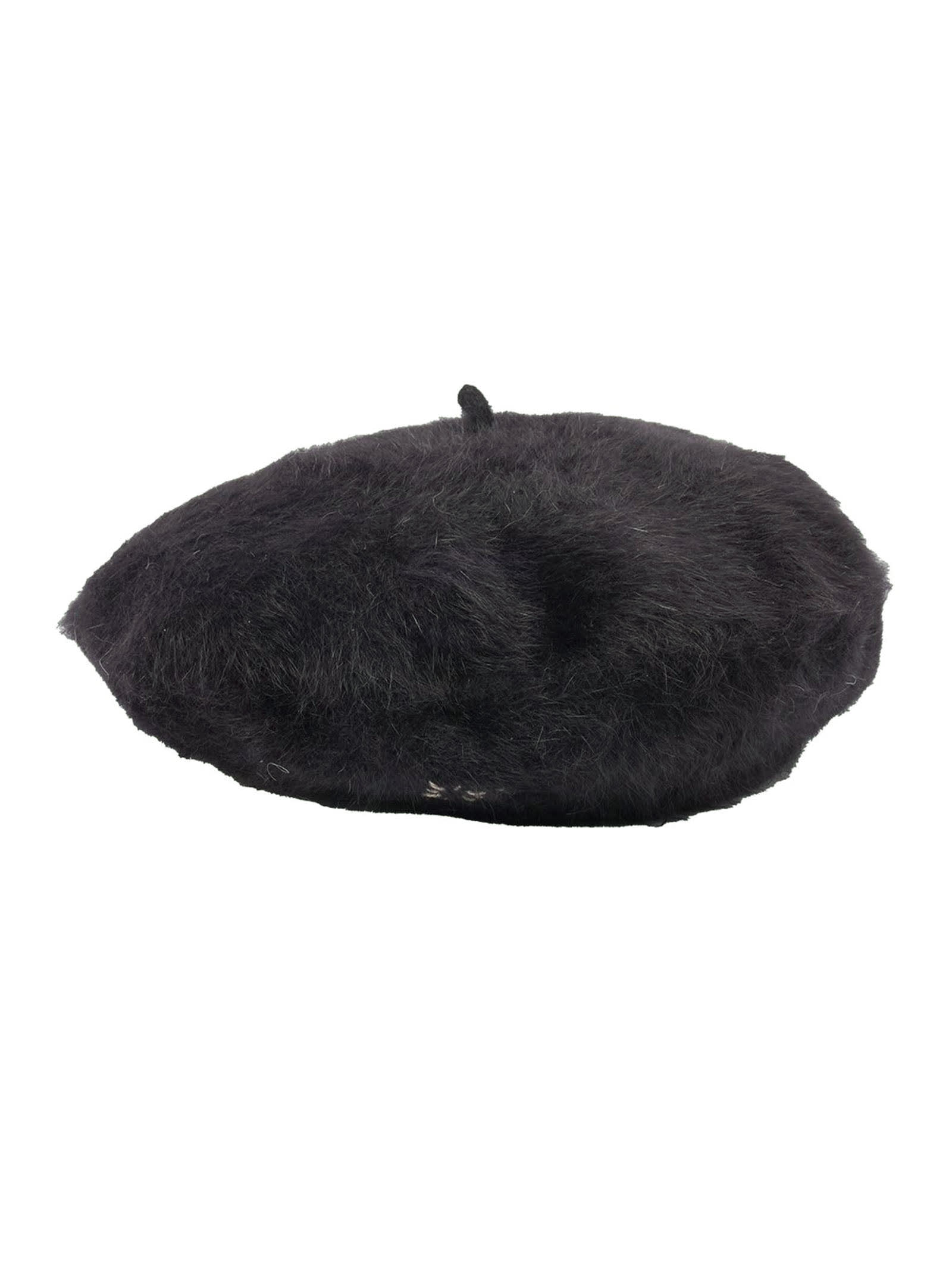 Black Angora Beret