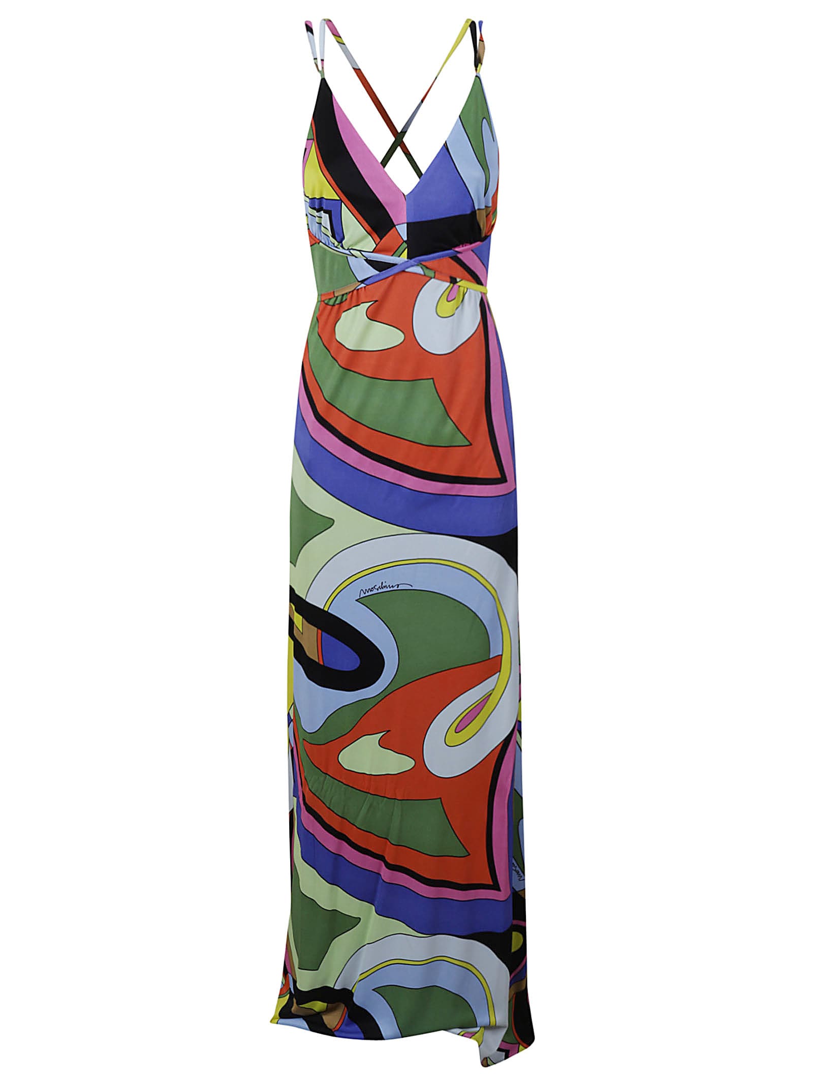Shop Moschino St. All-over Dress  In Multicolor