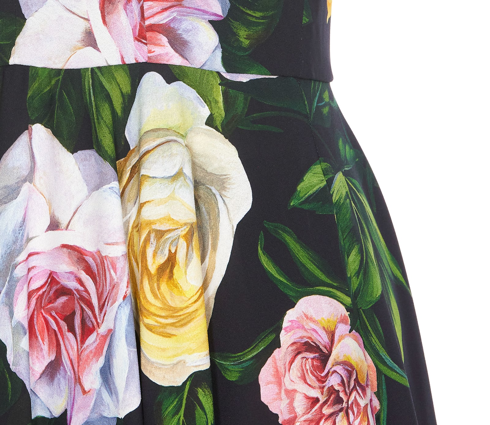 DOLCE & GABBANA SHIRT DRESS WITH PEONY AND ROSE PRINT