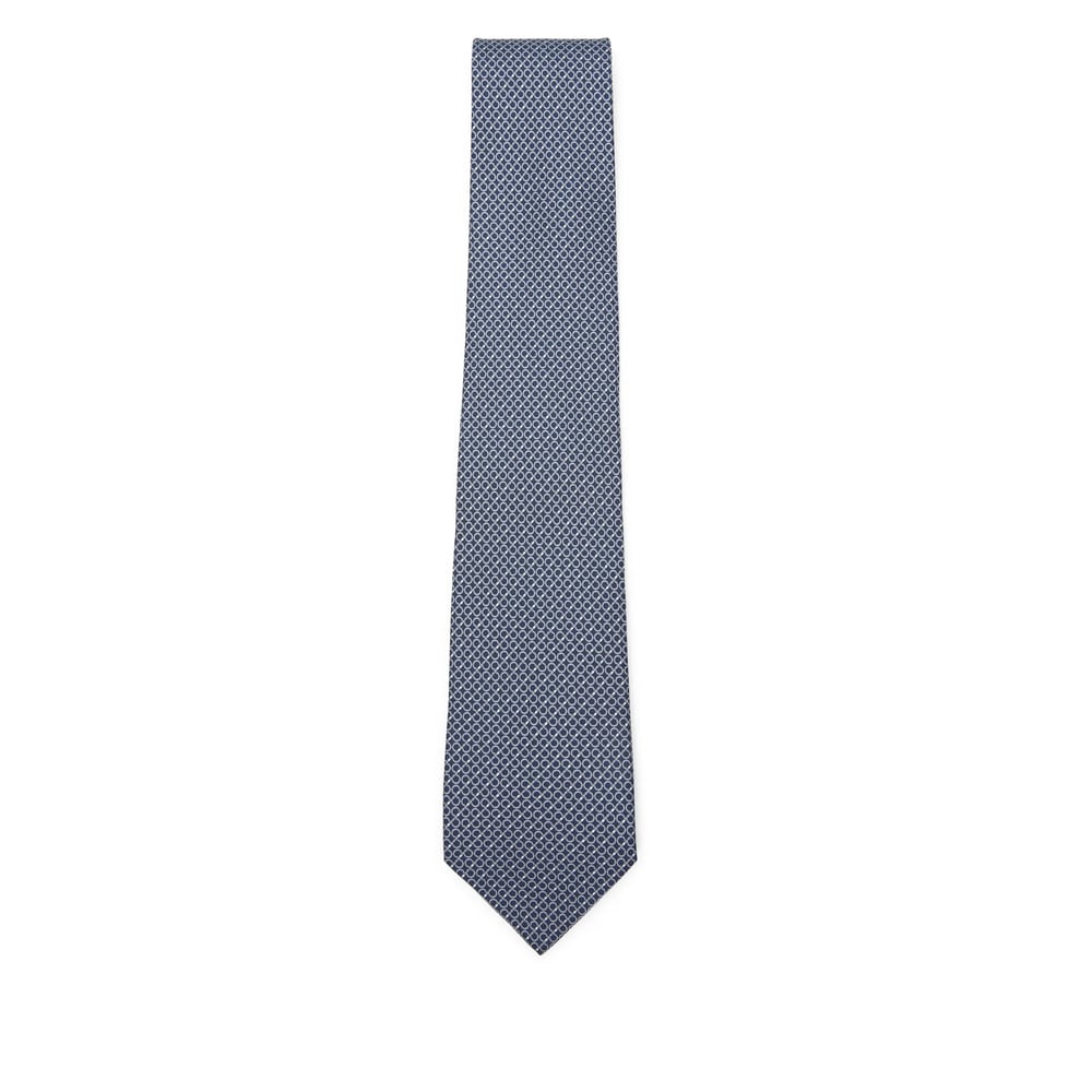 Ferragamo Patterned Tie In Blue