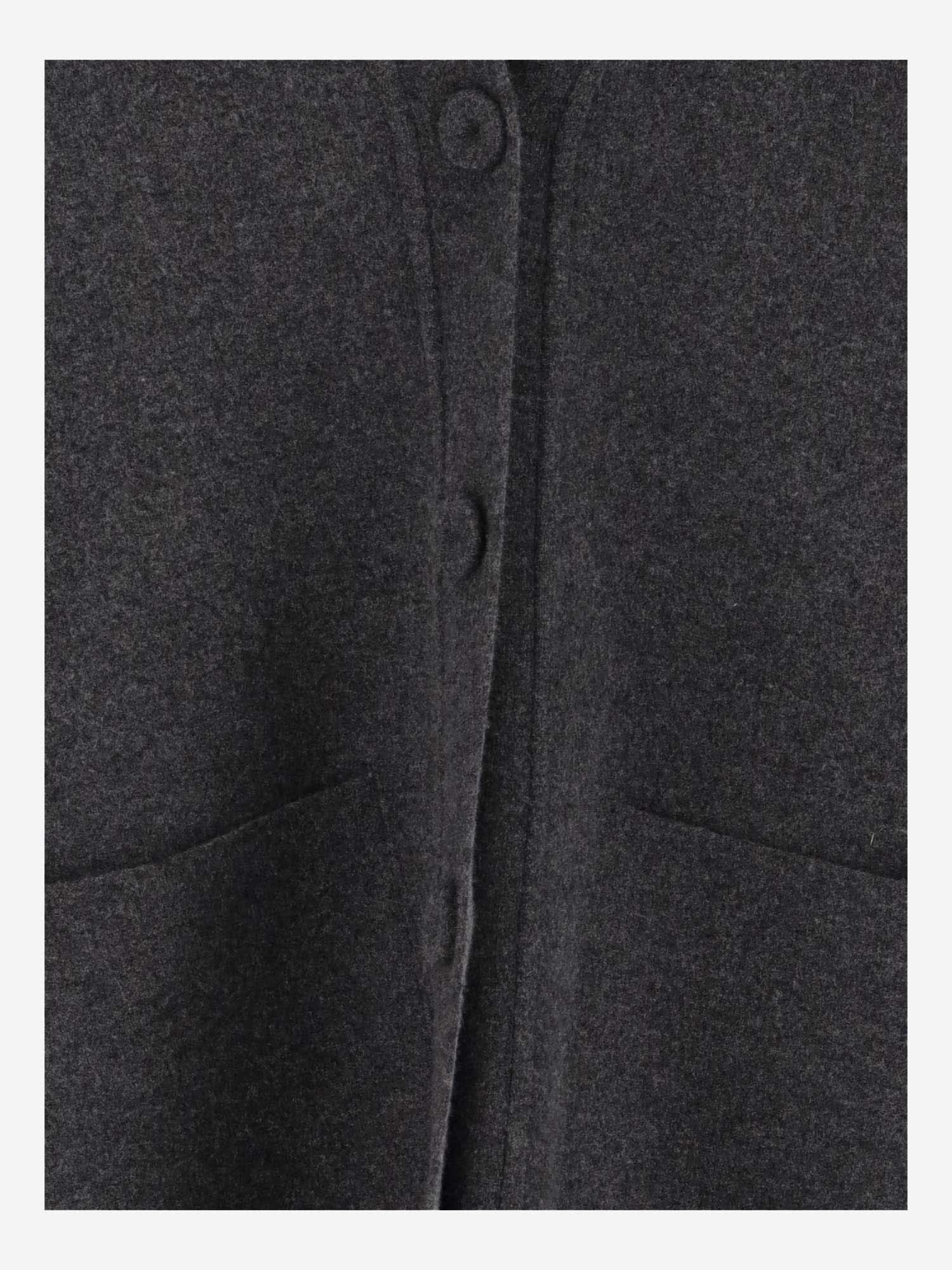 Jil Sander Wool Blend Maxi Cardigan In Grey