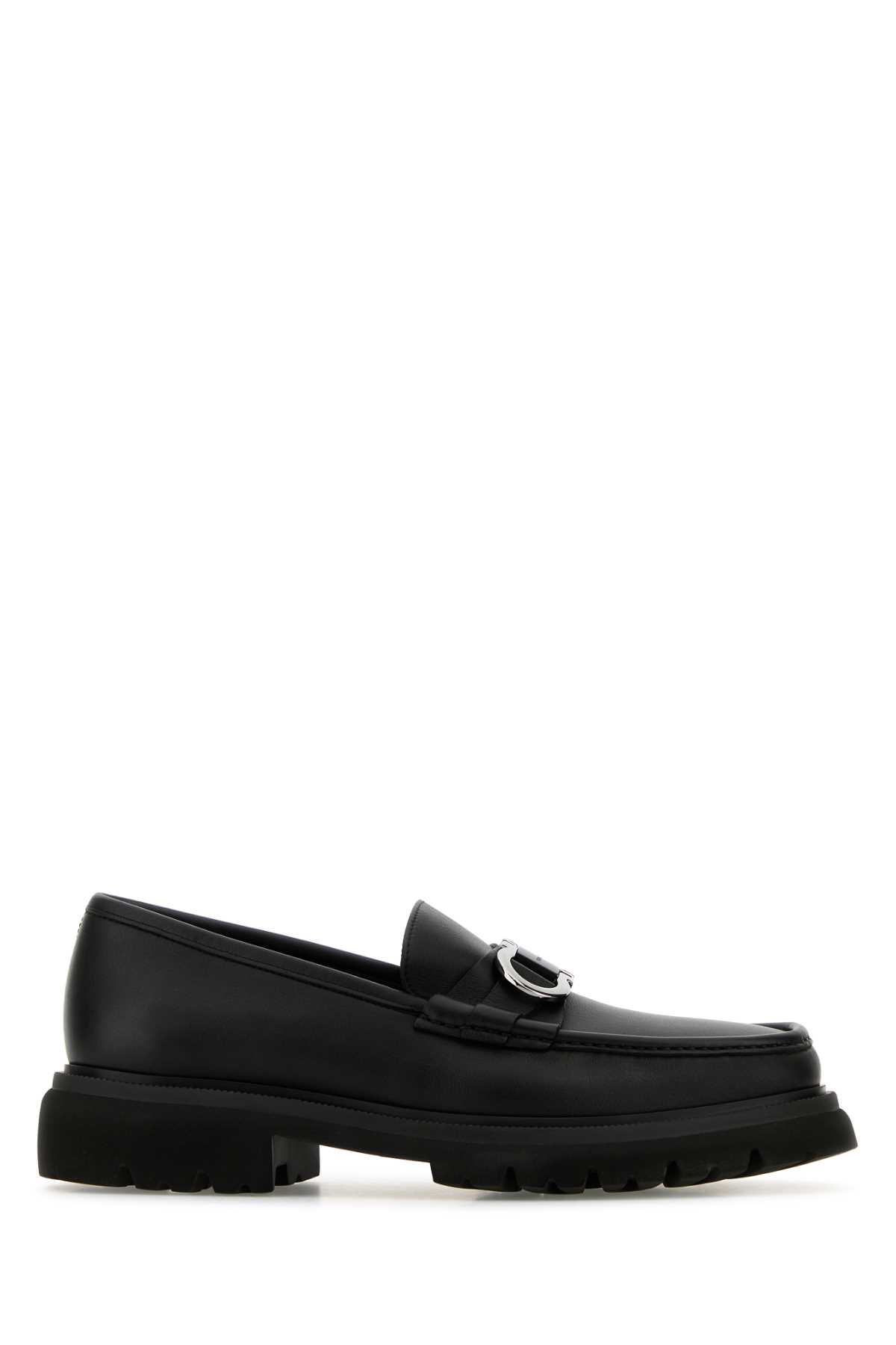 Shop Ferragamo Black Leather Cocoon Loafers In Neroneronero