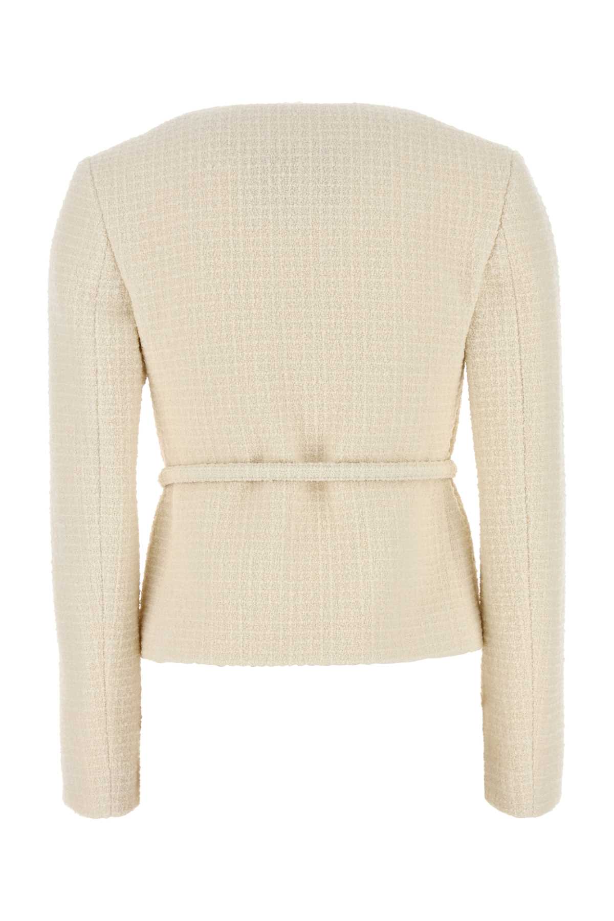 Shop Gucci Ivory Tweed Blazer