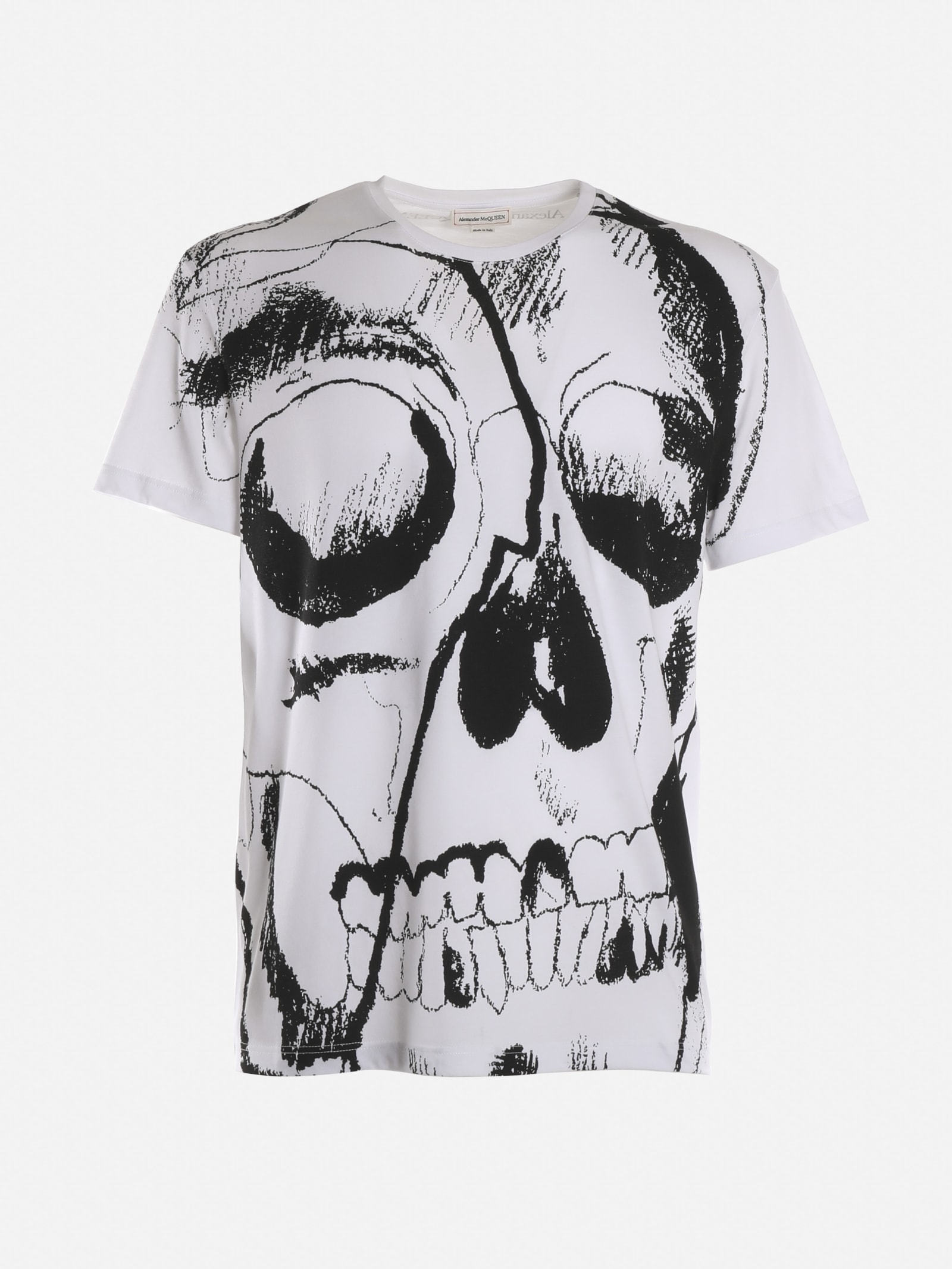 Alexander McQueen Skull Printed Cotton T-shirt