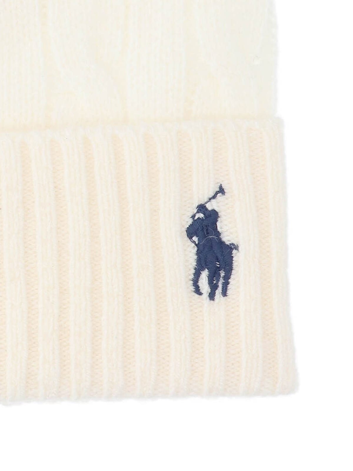 Ralph Lauren Logo Beanie In White
