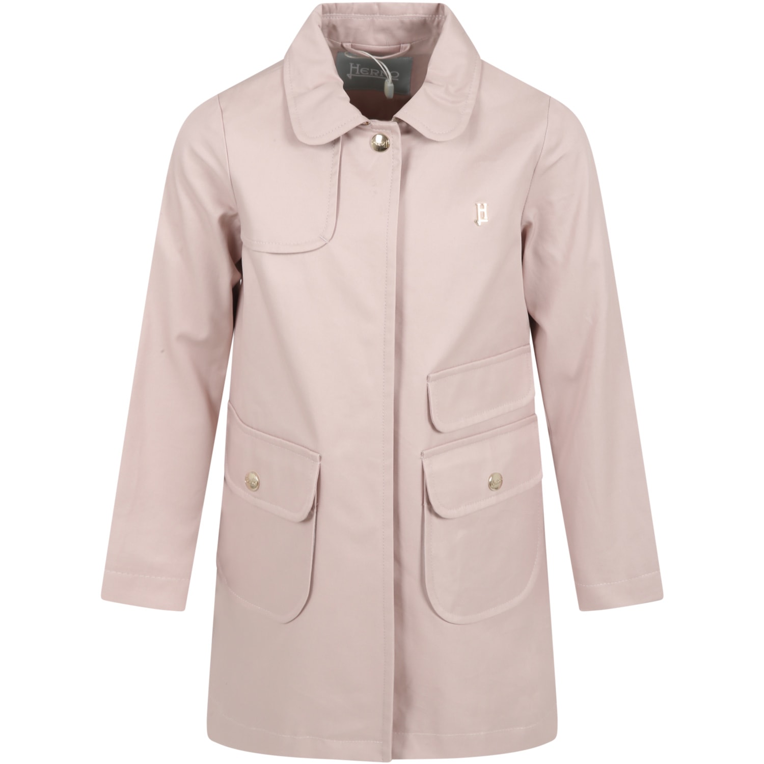 Herno Pink Coat For Girl