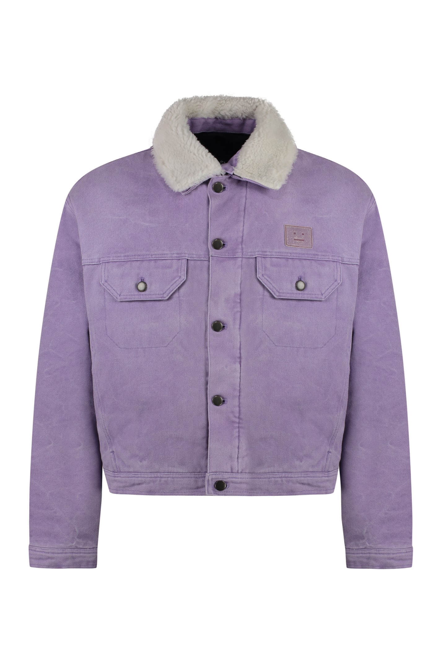 Shop Acne Studios Denim Jacket In Lilac