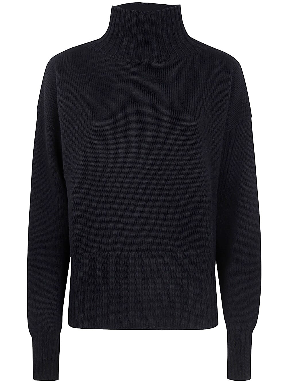 Shop Drumohr Long Sleeves Turtle Neck Oversized Sweater In Black