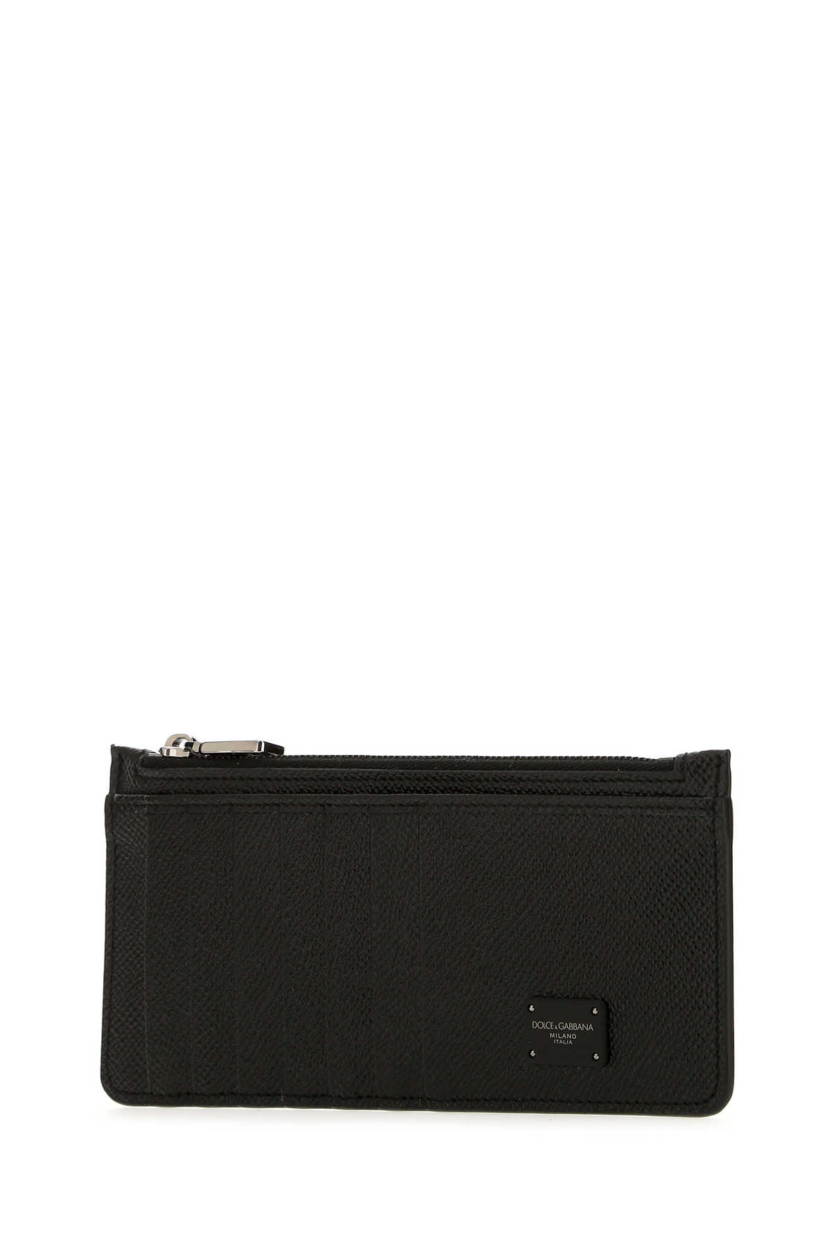 Dolce & Gabbana Black Leather Card Holder In 80999