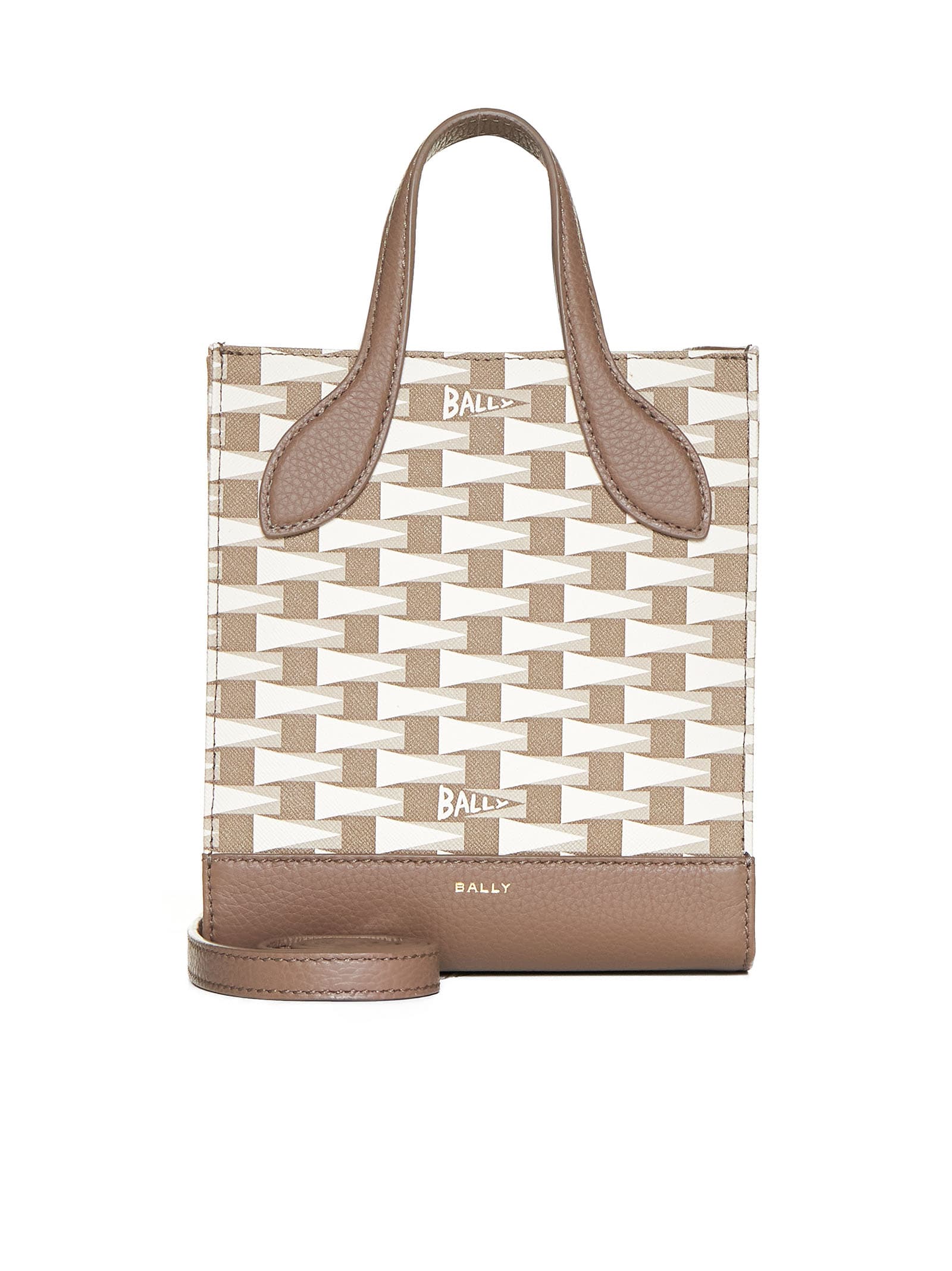 Shop Bally Tote In Multi Deep Sepia+oro