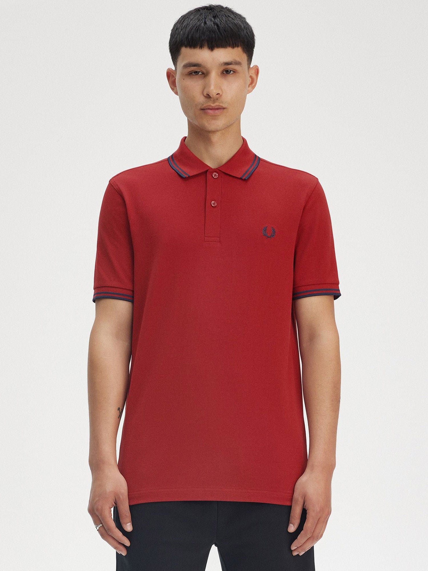 Fred Perry Classic Polo Shirt With Logo Embroidery In Red