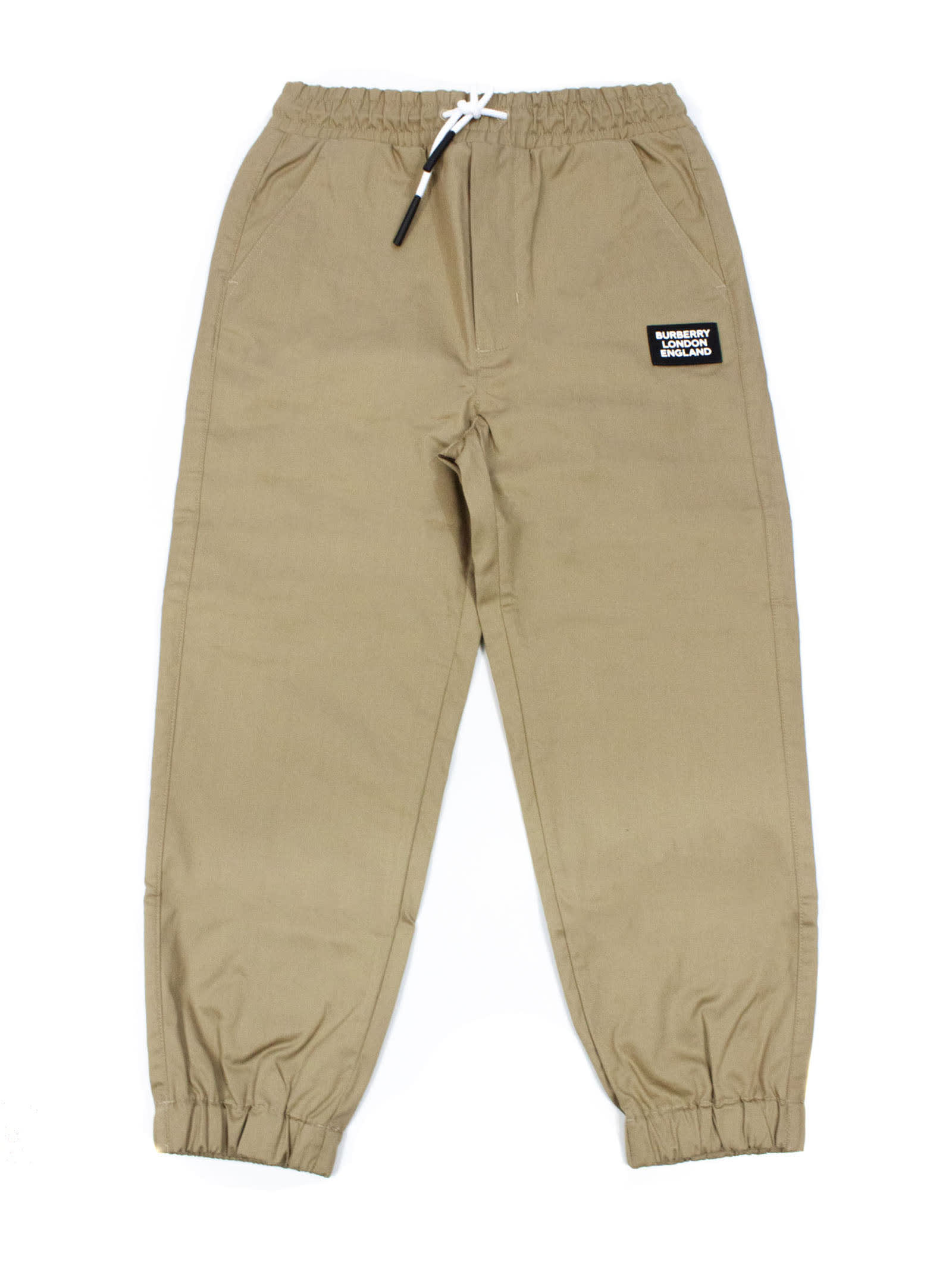 BURBERRY BEIGE COTTON TROUSERS,11223921