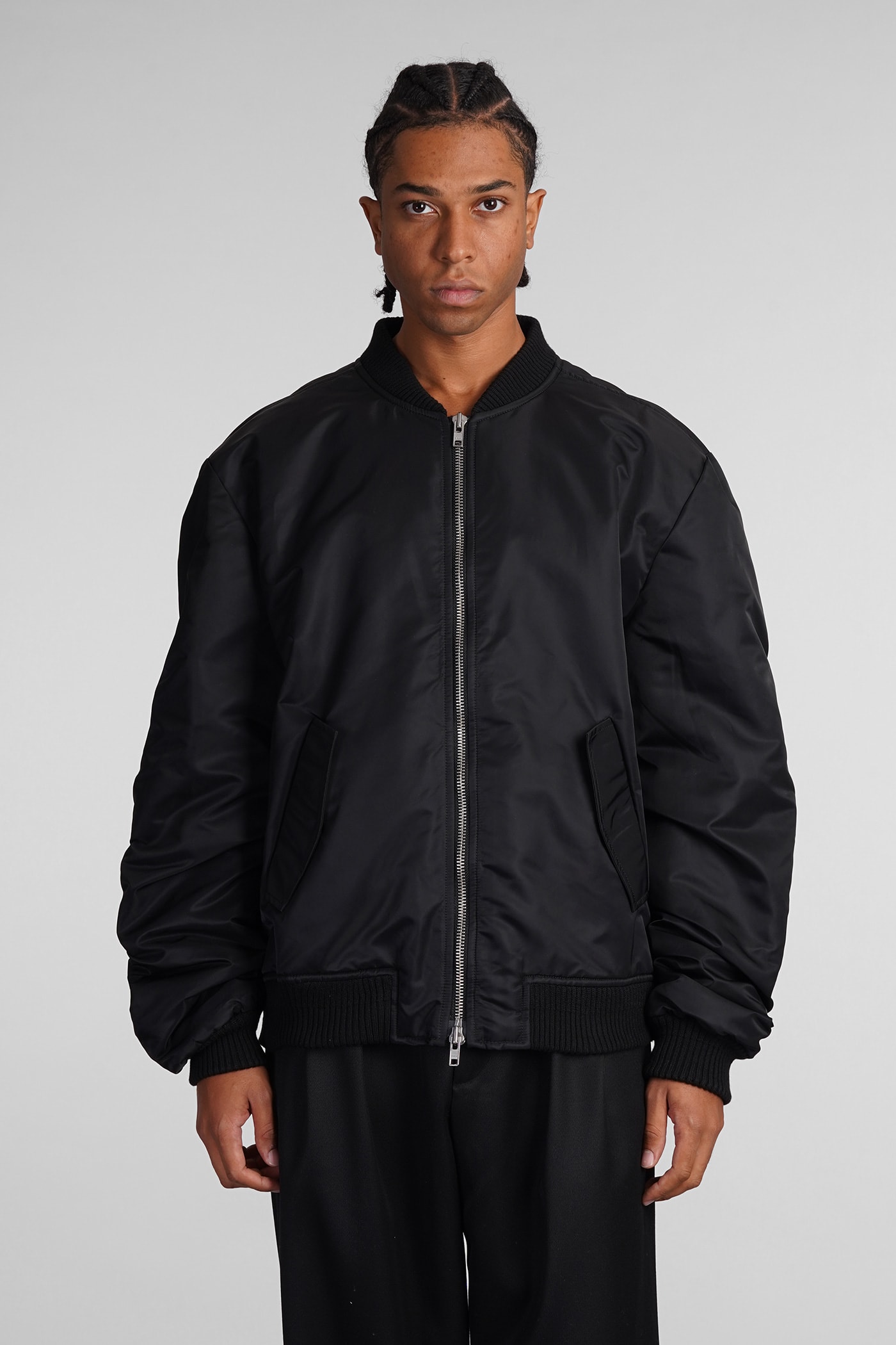 Bomber In Black Nylon