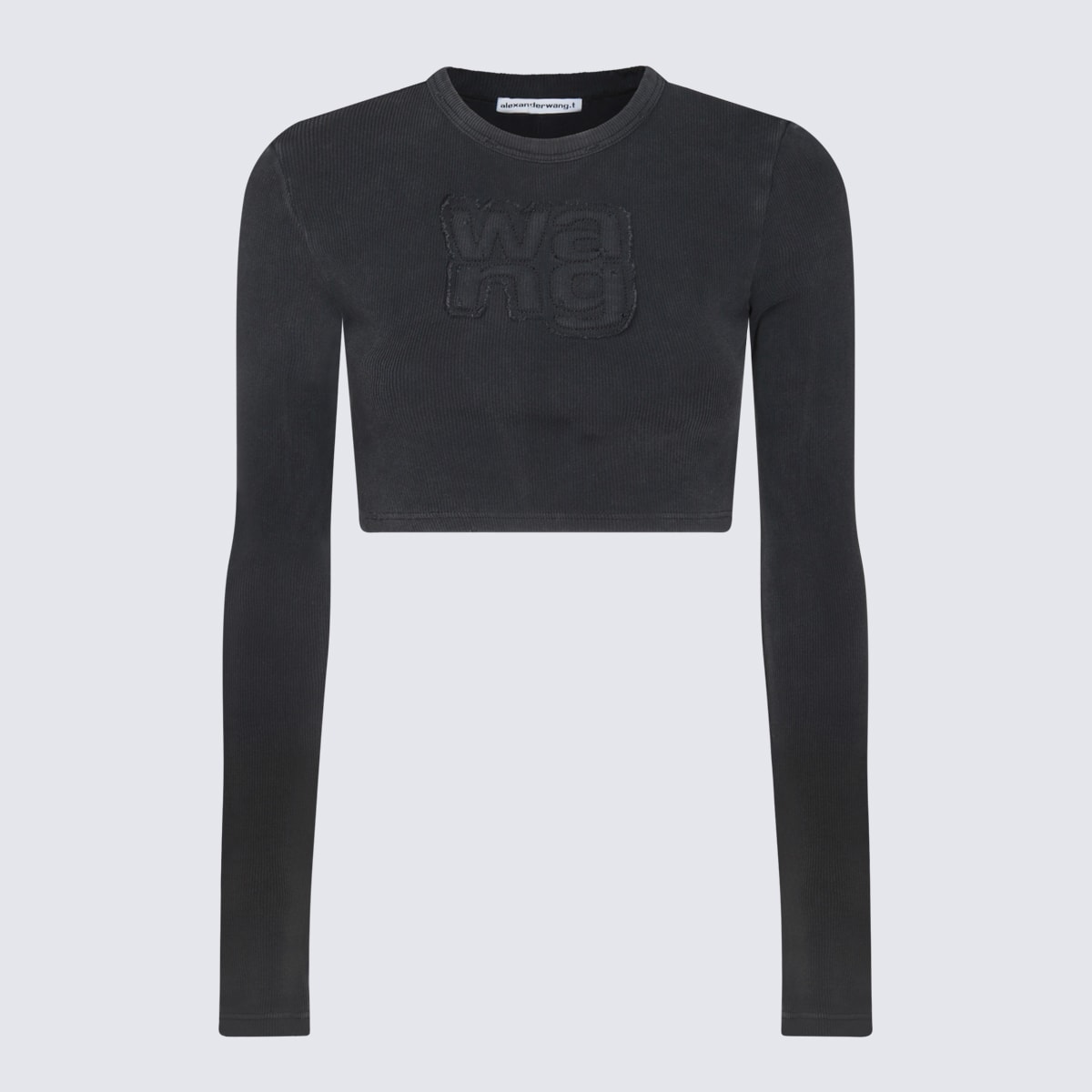 Shop Alexander Wang Dark Grey Cotton T-shirt In Washed Magnet