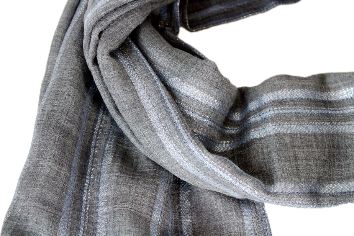 Shop Brunello Cucinelli Scarf In Grey