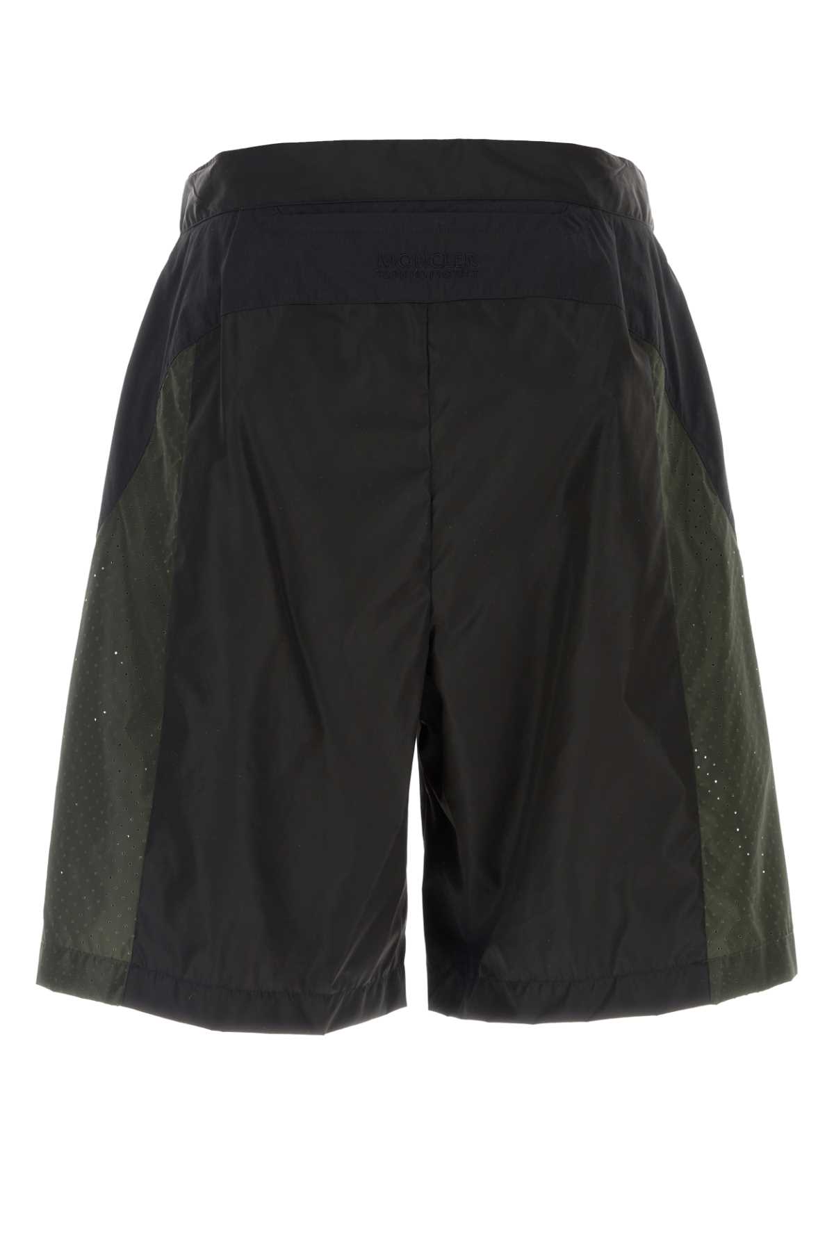 Shop Moncler Black  Born To Protect Bermuda Shorts In Anthracite