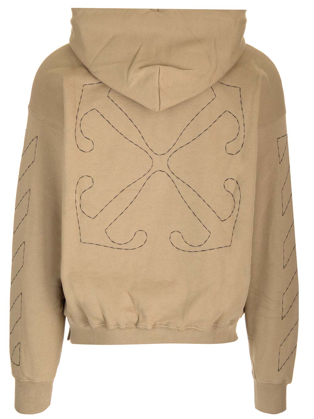 Off-white Off White Off Stitch Skate Hoodie In Beige