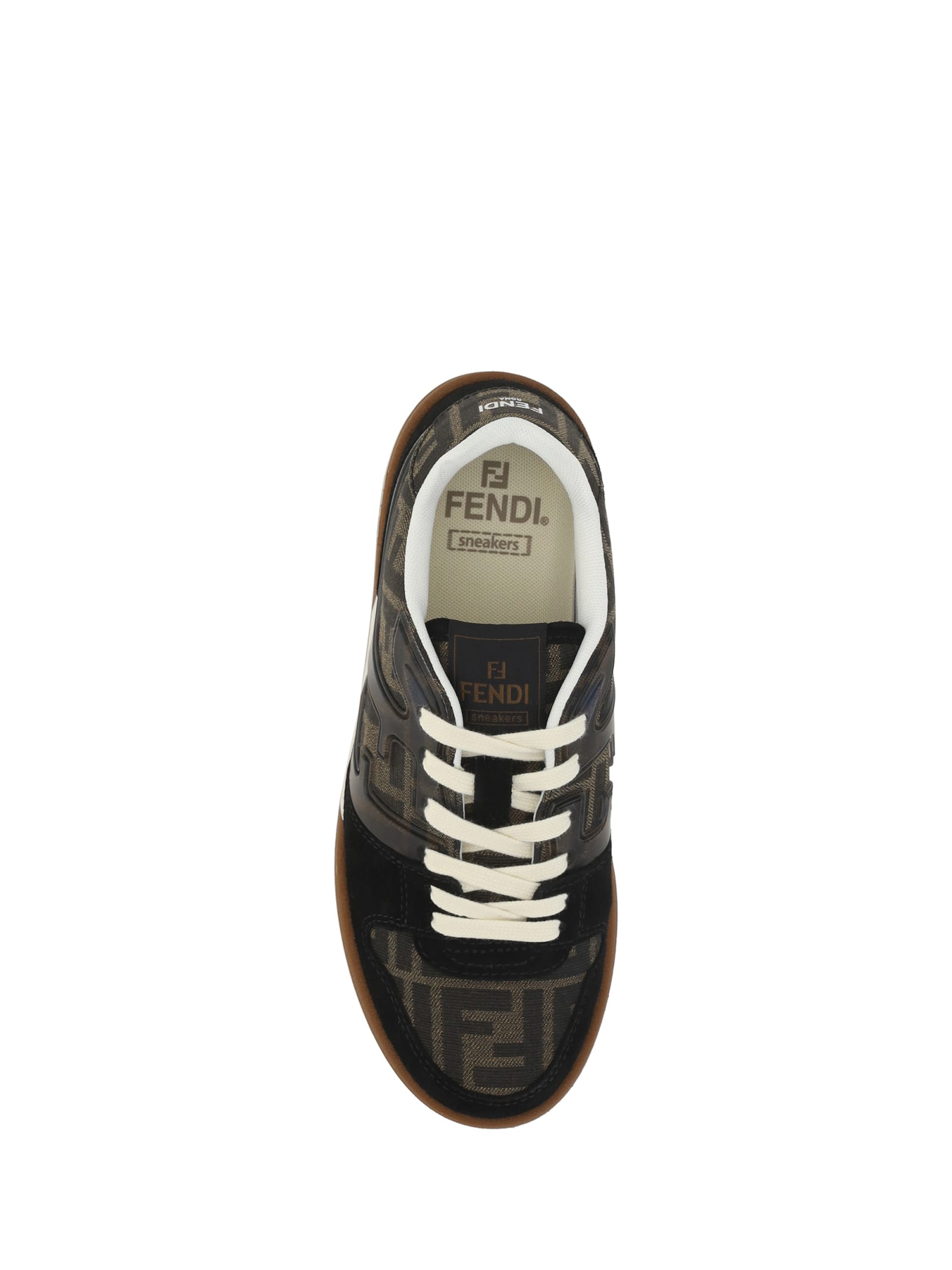 Shop Fendi Match Sneakers In Nero/tab/bianco