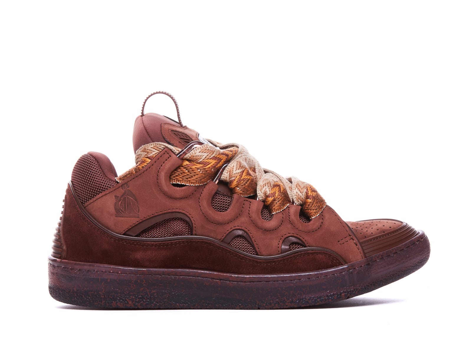 Shop Lanvin Curb Sneakers In Brown