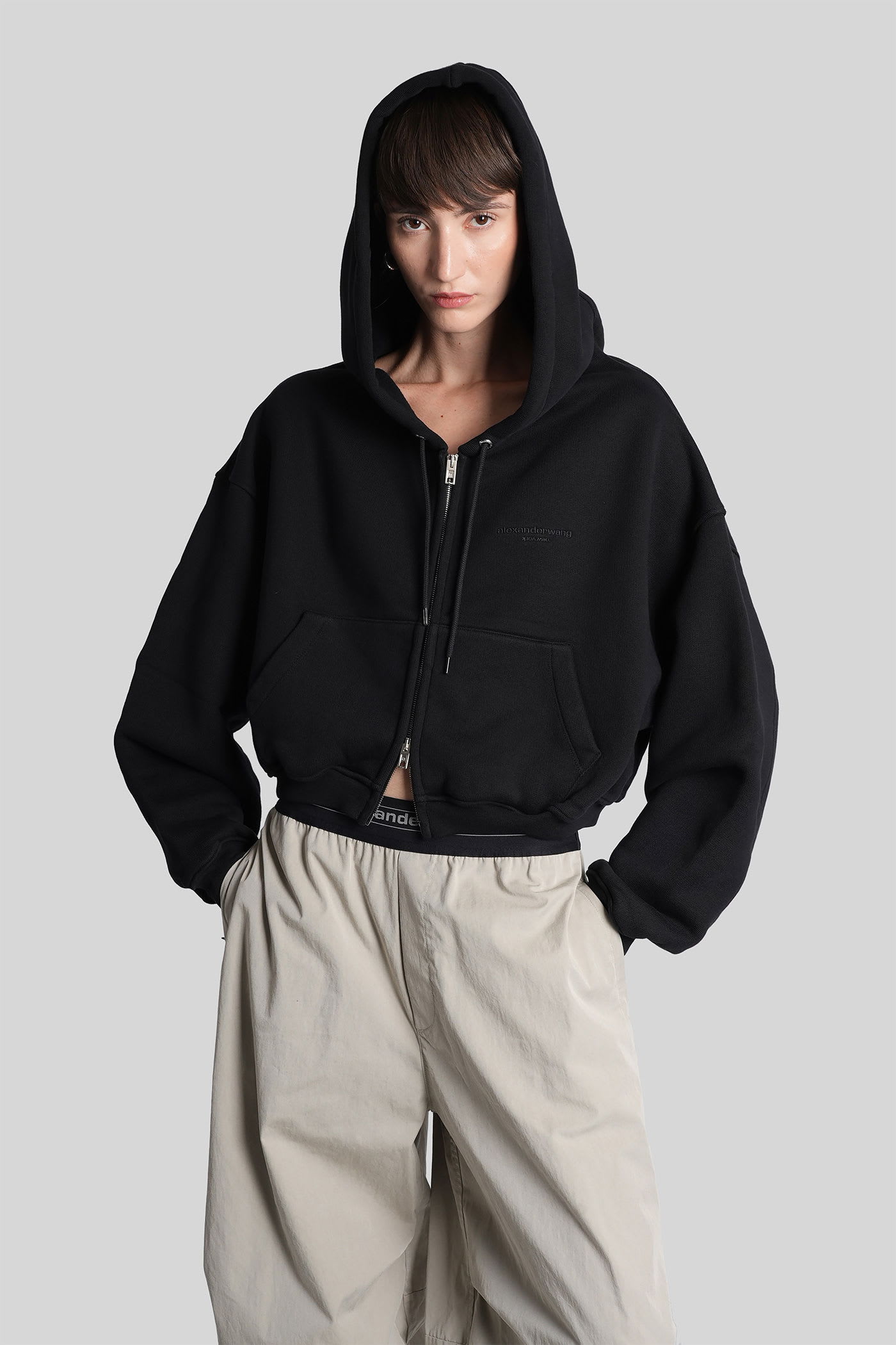 Alexander Wang Sweatshirt In Black Cotton In Black