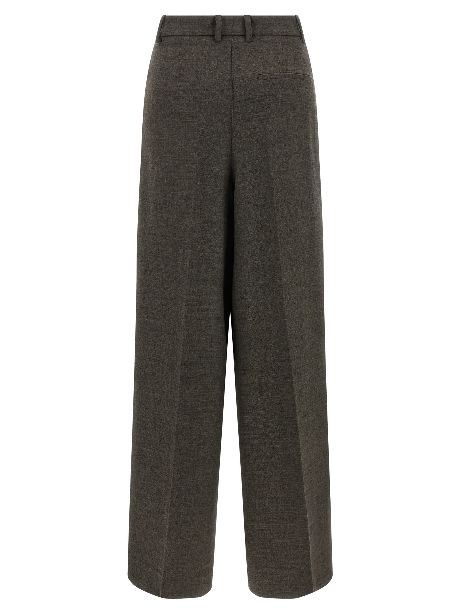 P.a.r.o.s.h Powo Pleat-detail Trousers In Brown