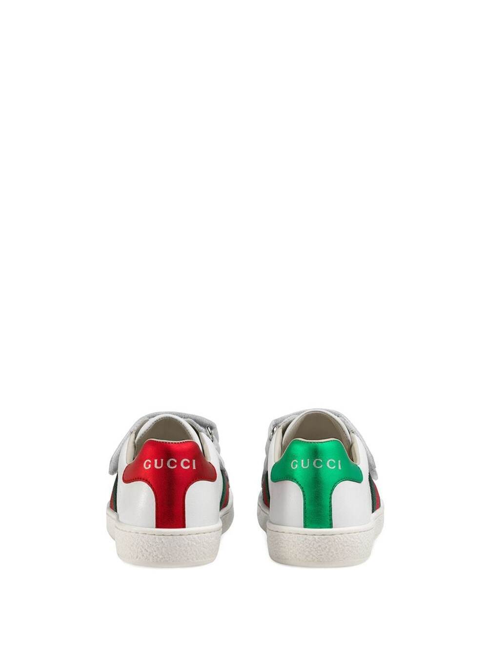 Shop Gucci Ace Leather Sneakers In White