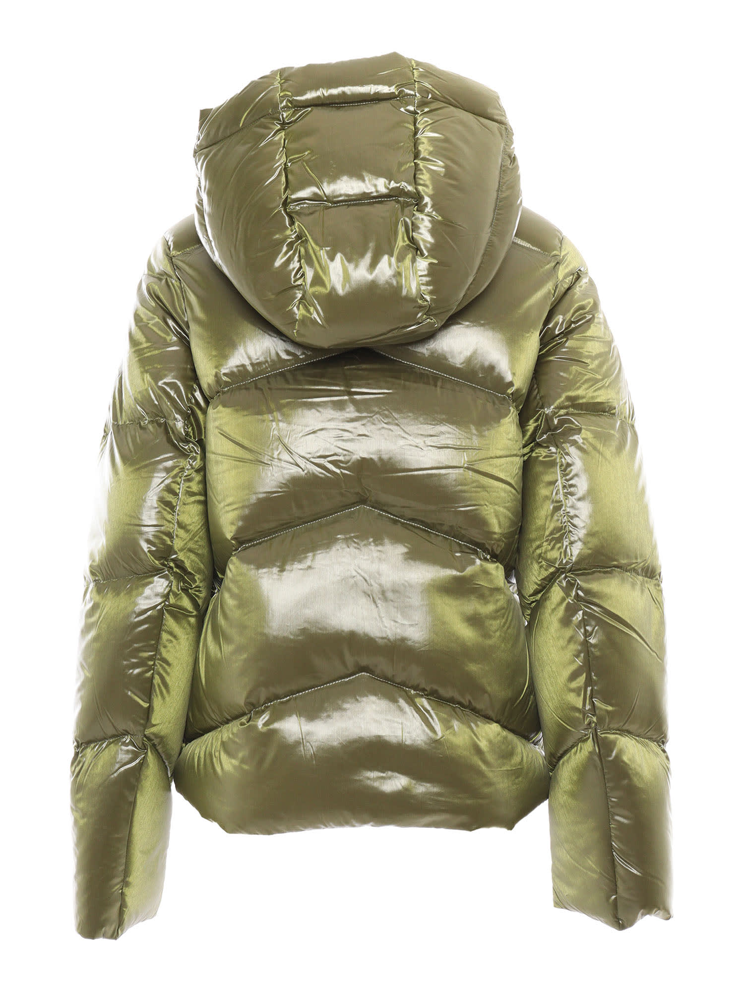 Shop K-way Ninev Crystal Chintz Thermo Down Jacket In Green