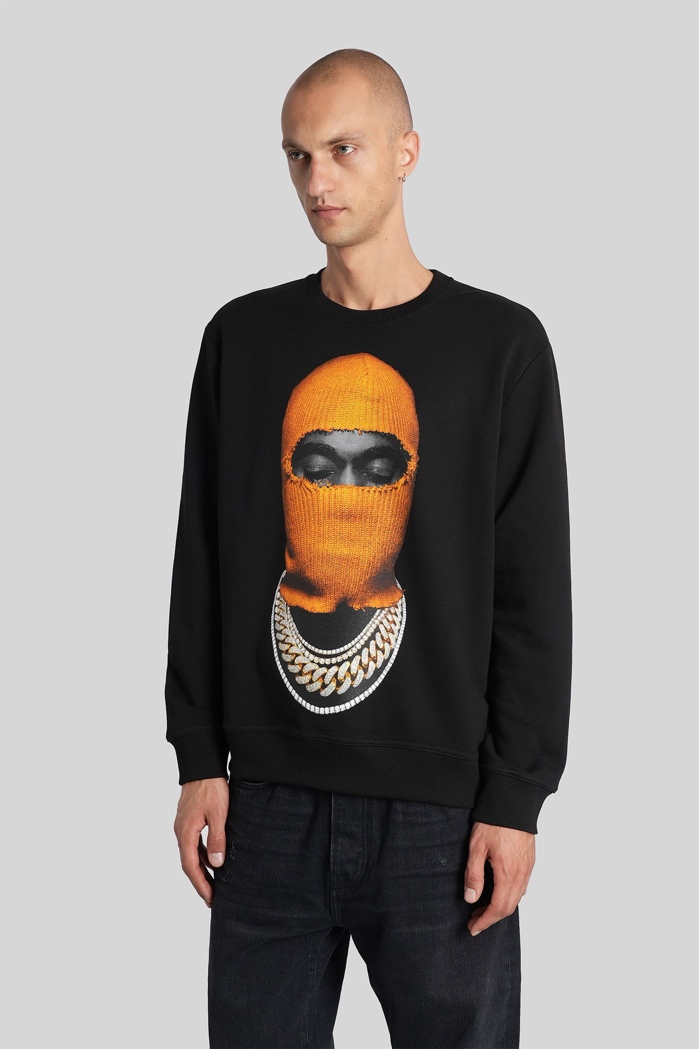 Ih Nom Uh Nit Balaclava-necklace Sweatshirt In Black