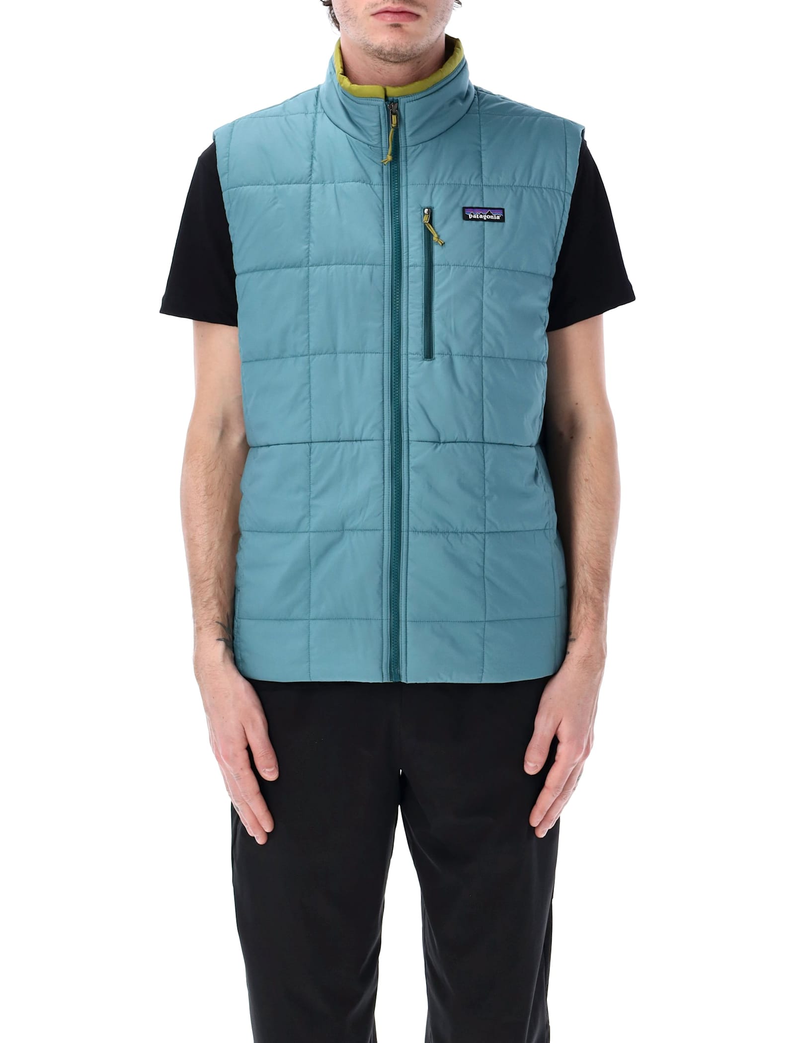 Patagonia Quilted Lightweight Sleeveless Vest Pockets In Blue