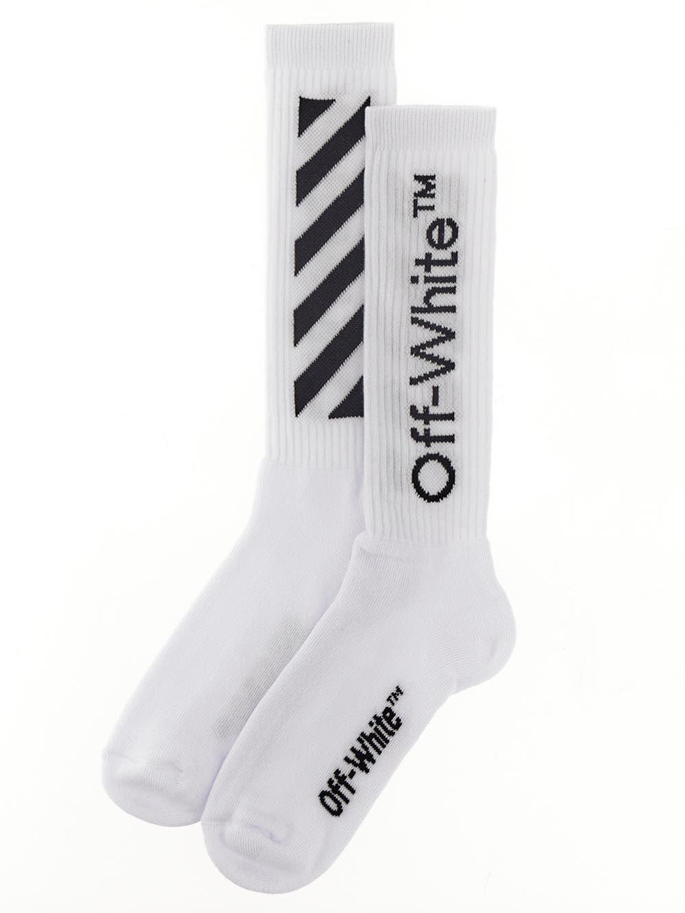 Diag Helvetica Long Socks