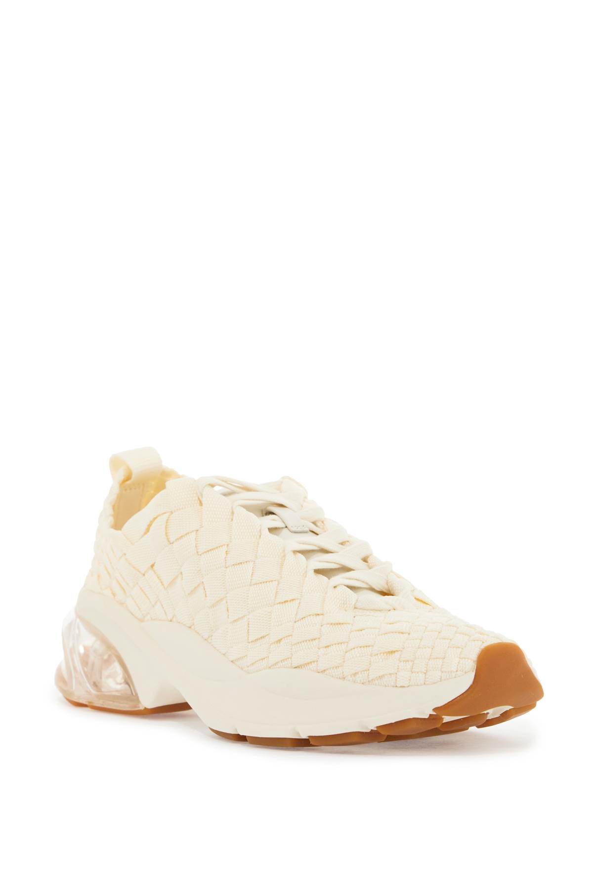 Tory Burch Good Luck Woven Trainer Sneakers In New Ivory