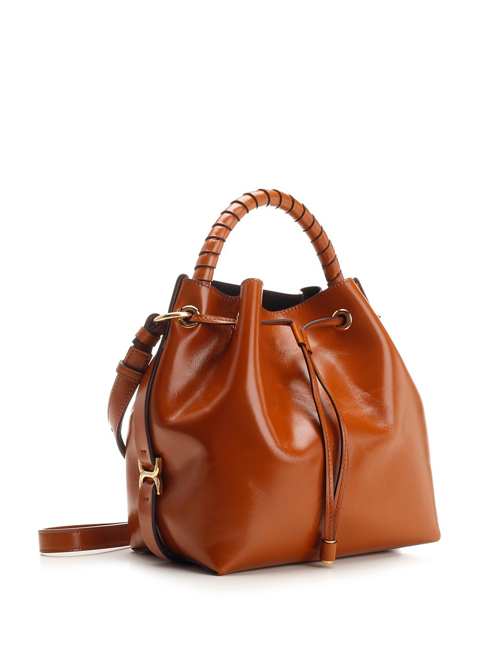 Shop Chloé Marcie Bucket Bag In Brown