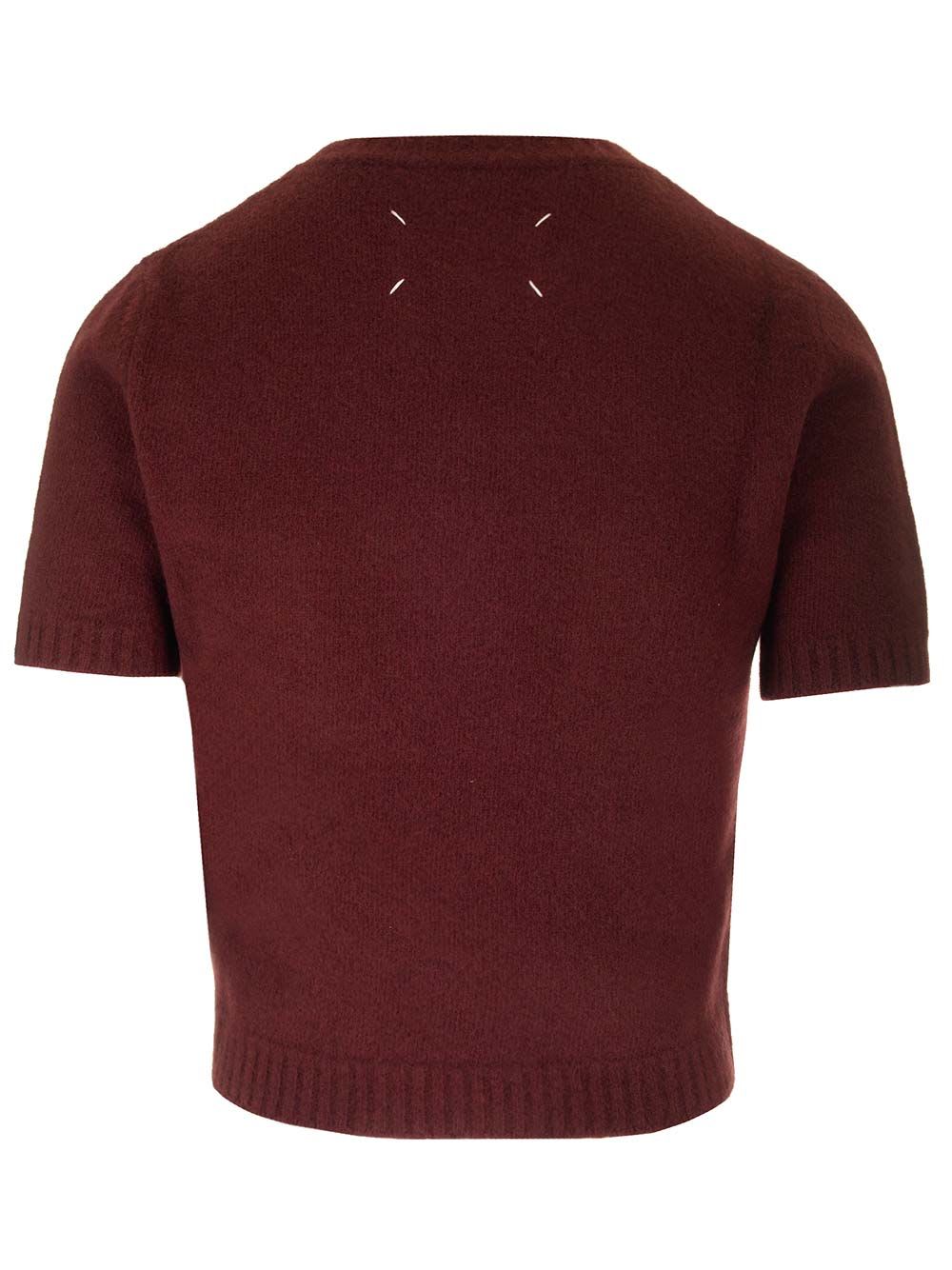 Shop Maison Margiela Lambswool Sweater In Bordeaux