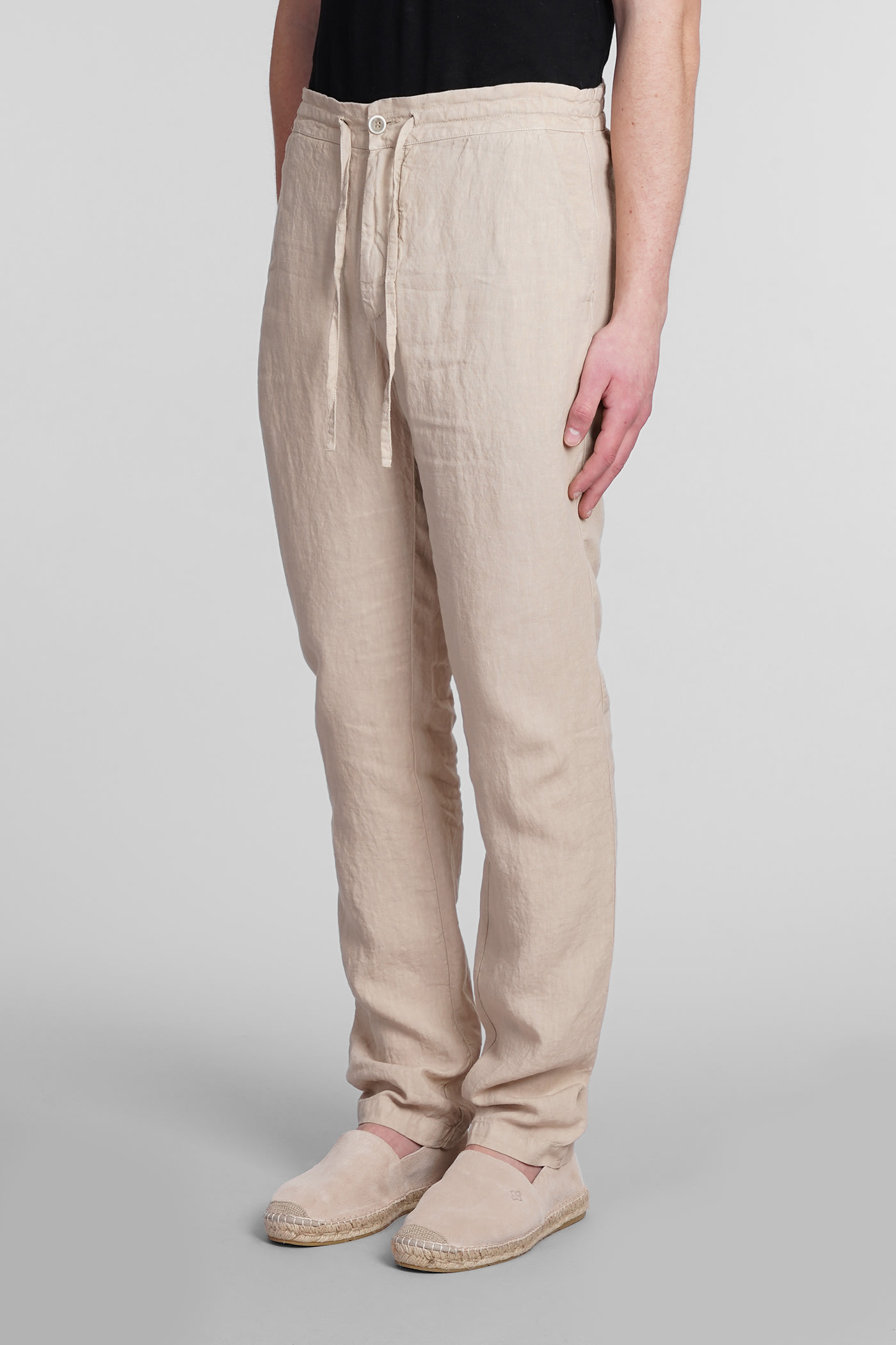 Shop 120% Lino Pants In Beige Linen