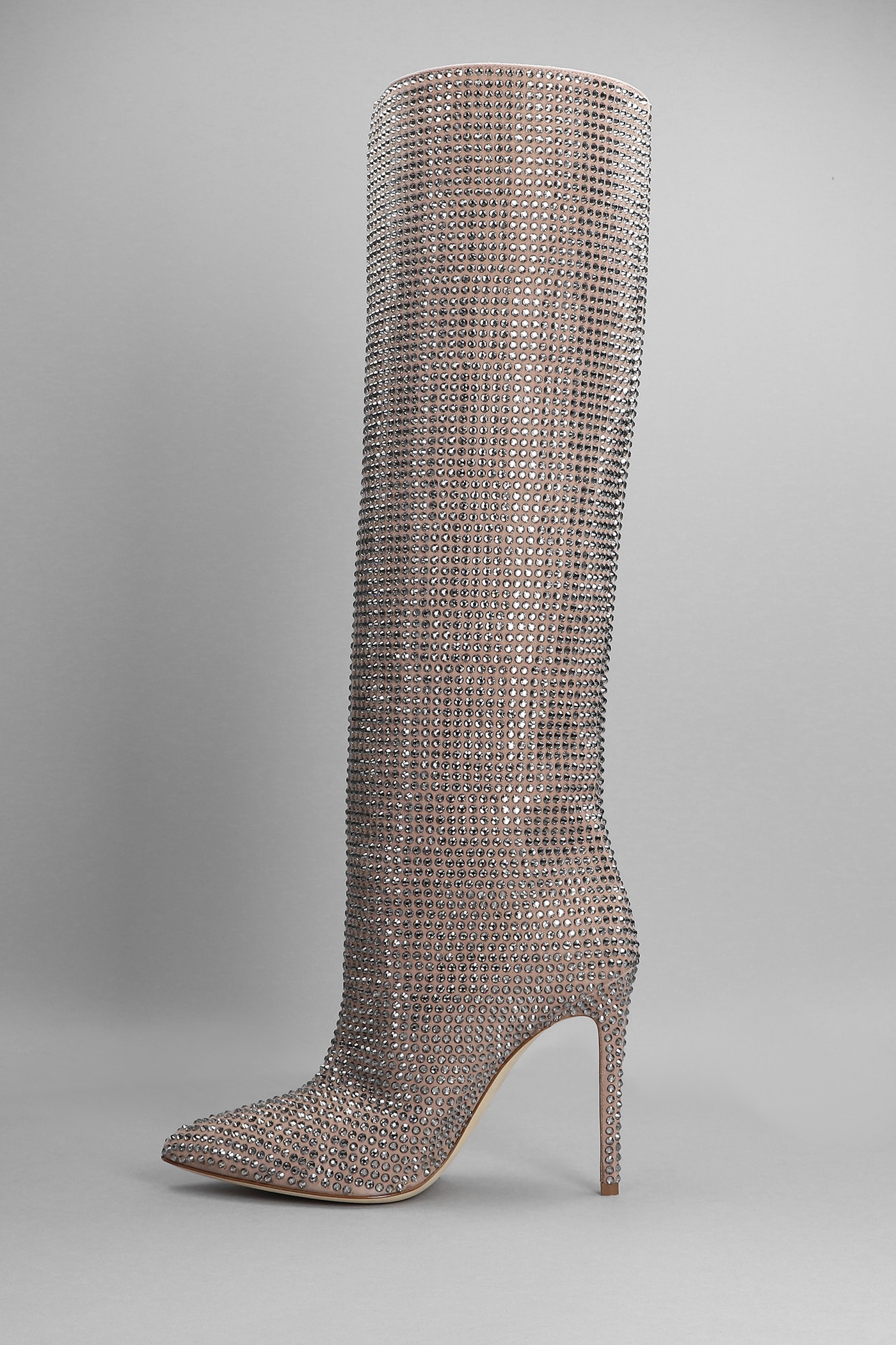PARIS TEXAS HOLLY HIGH HEELS BOOTS IN ROSE-PINK SUEDE