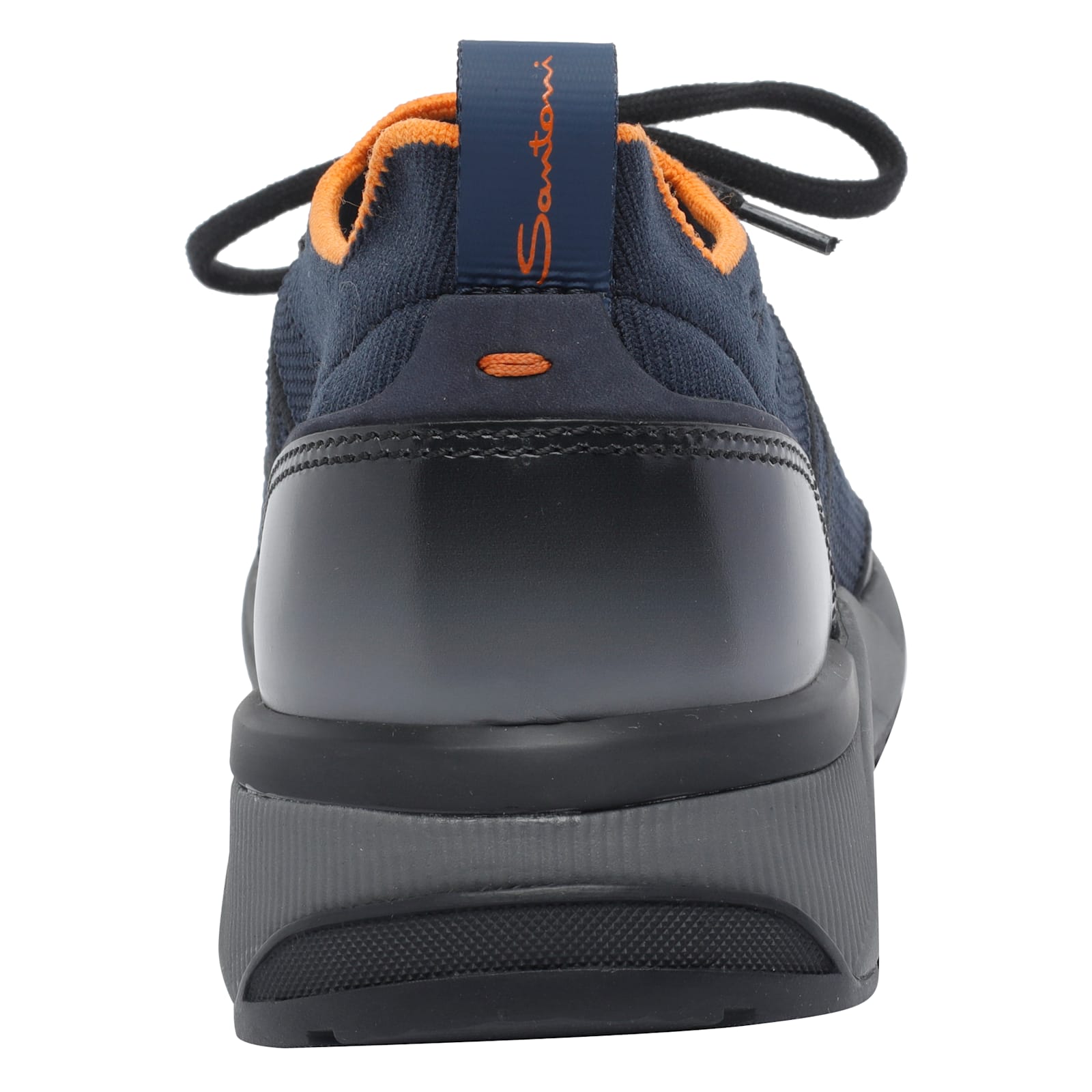 Santoni Casual Low Top Sneakers With Round Toe In Blue