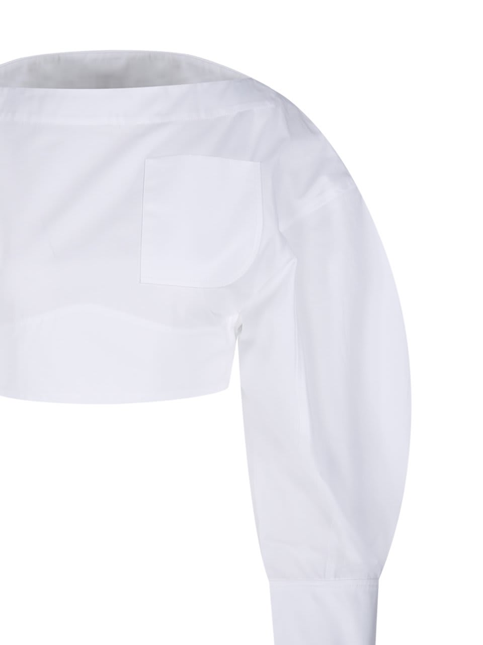 Shop Jacquemus Open-back Cropped Shirt In White