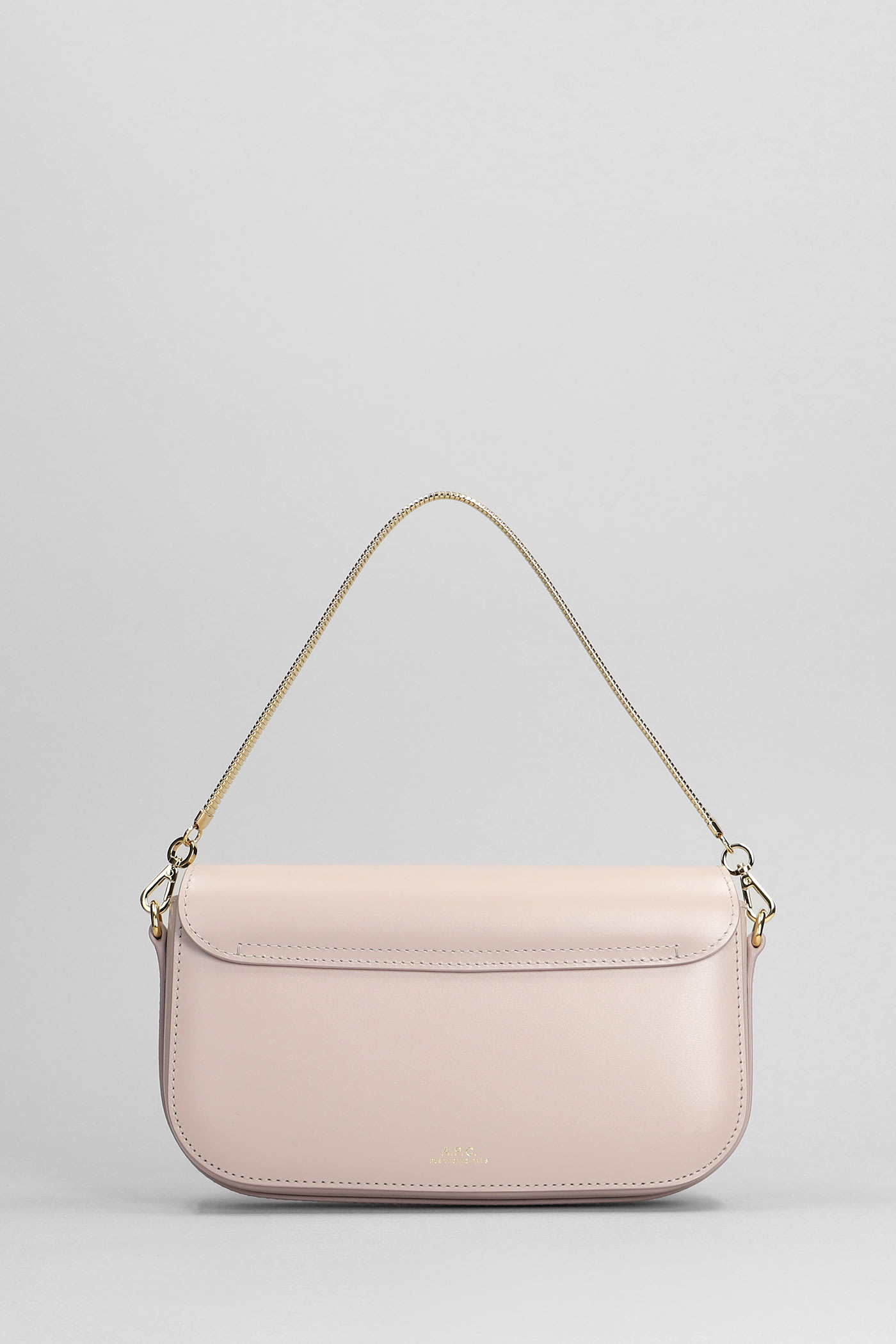 APC CLUTCH GRACE SHOULDER BAG IN ROSE-PINK LEATHER 