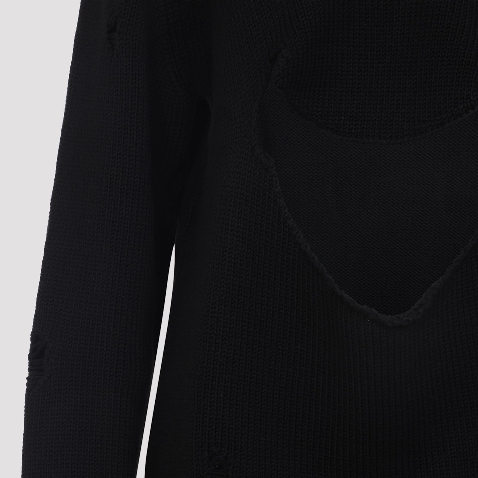 Moschino Oversized Pullover In Carved Wool In Black