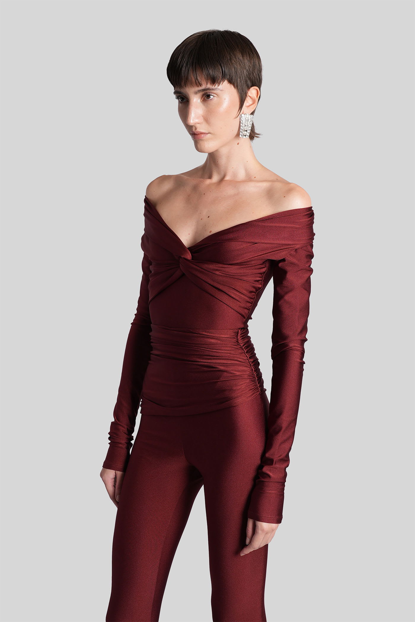 The Andamane Kendall Body In Bordeaux Polyamide In Red