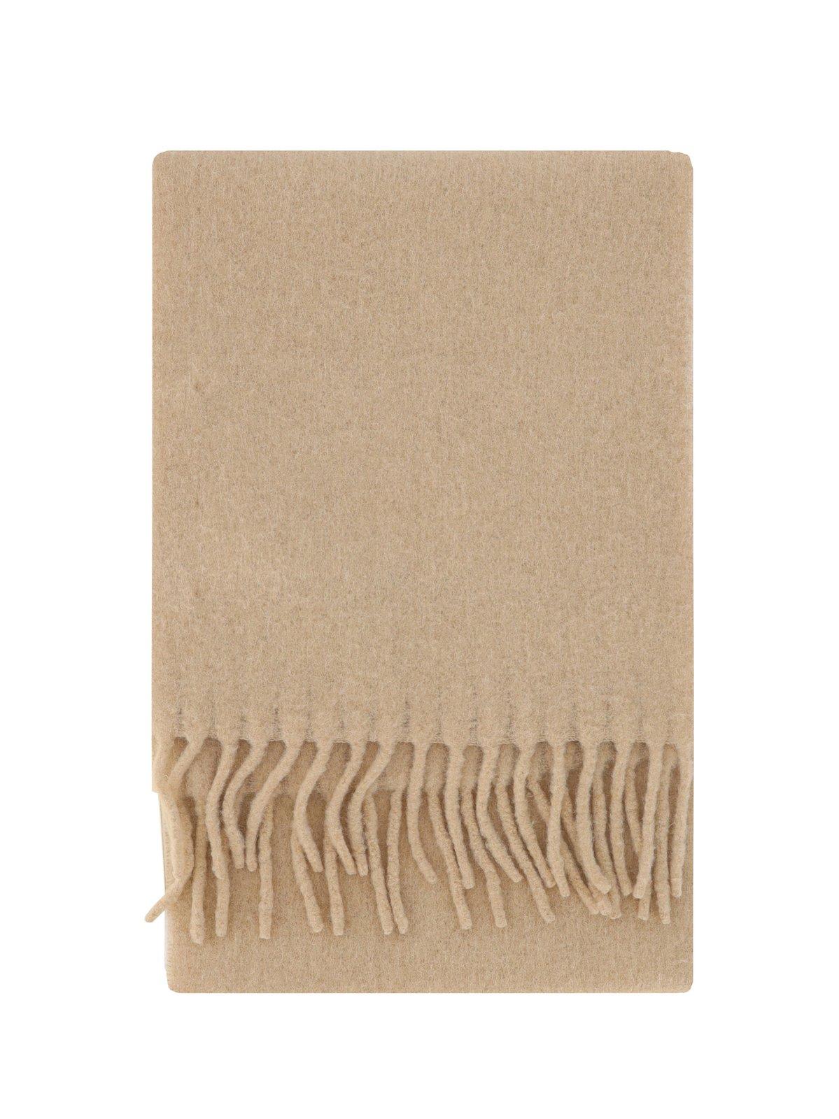 Shop Marni Logo Patch Fringed Scarf